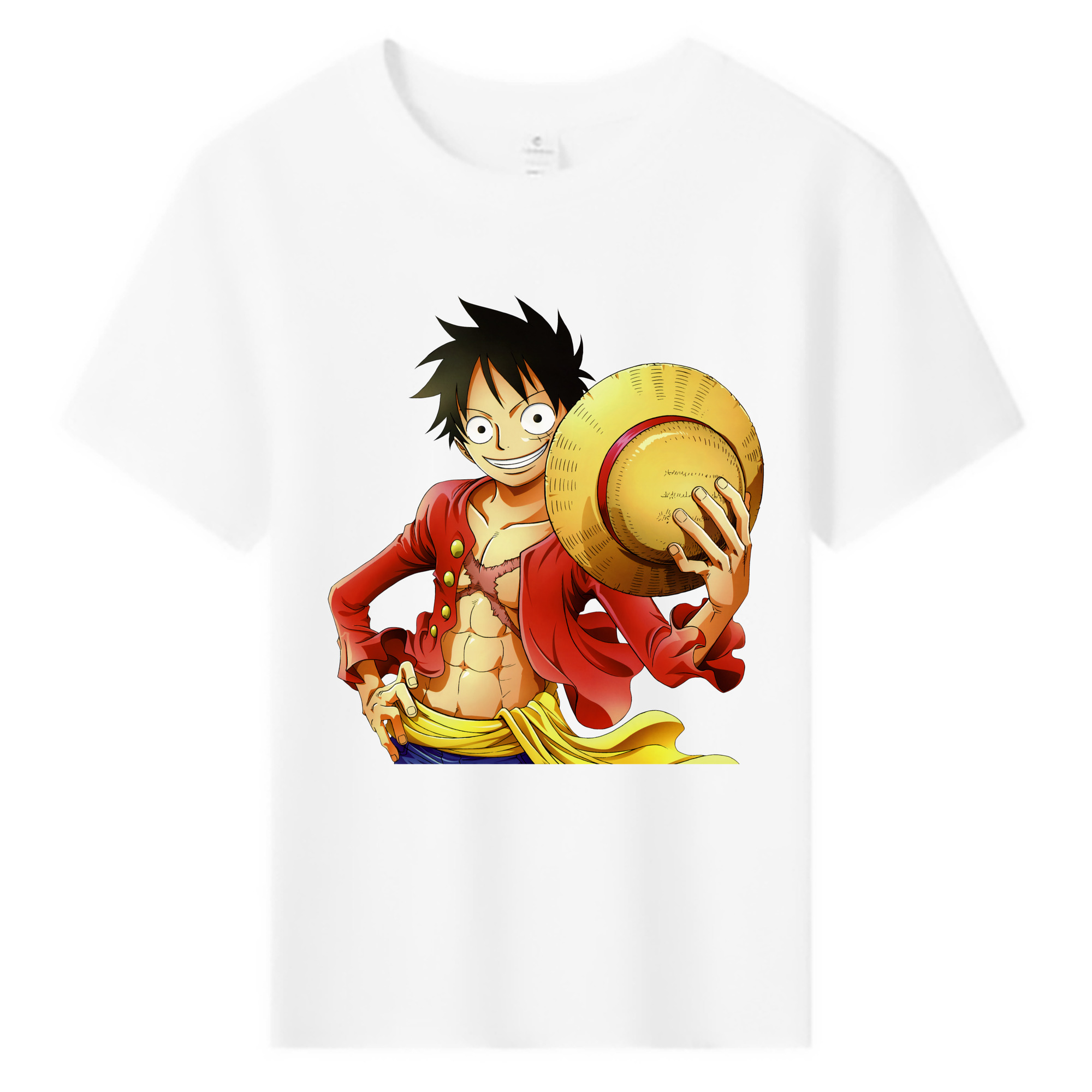 ワンピース モンキー・D・ルフィ ONE PIECE Monkey D. Luffy 綿100％キッズTシャツ（フロントプリント）