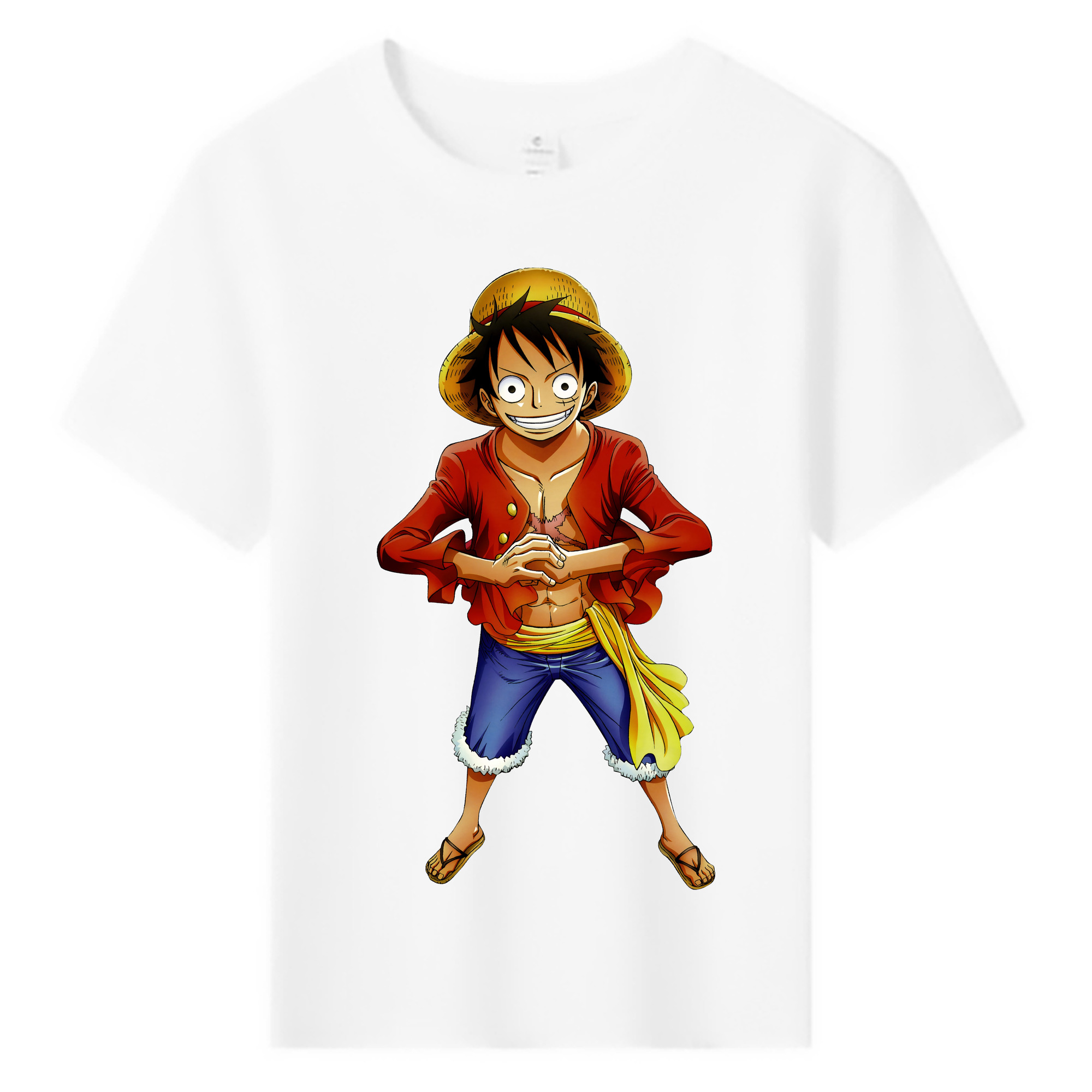 ワンピース モンキー・D・ルフィ ONE PIECE Monkey D. Luffy 綿100％キッズTシャツ（フロントプリント）