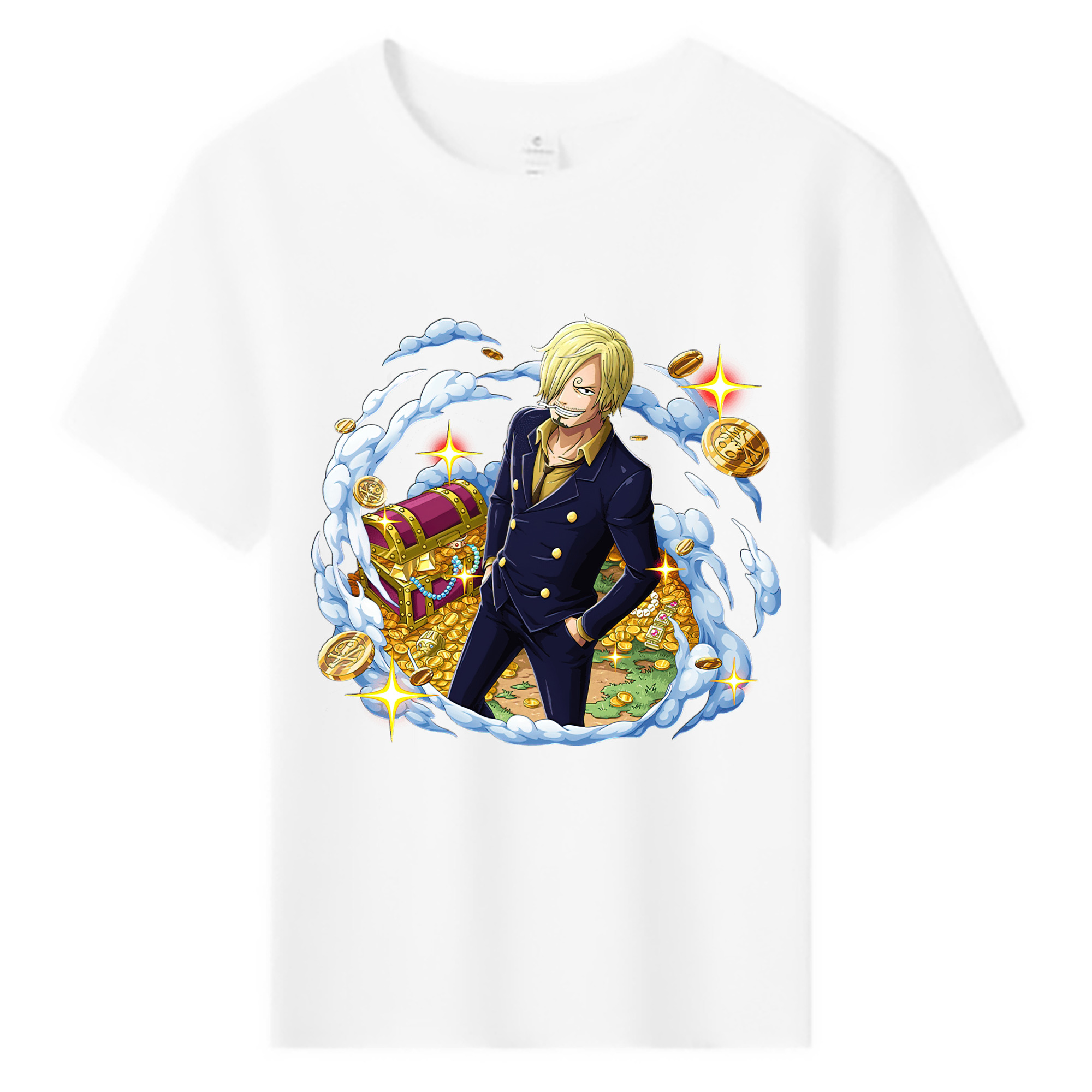 （画像用） ワンピース サンジ ONE PIECE Sanji 綿100％キッズTシャツ（フロントプリント）