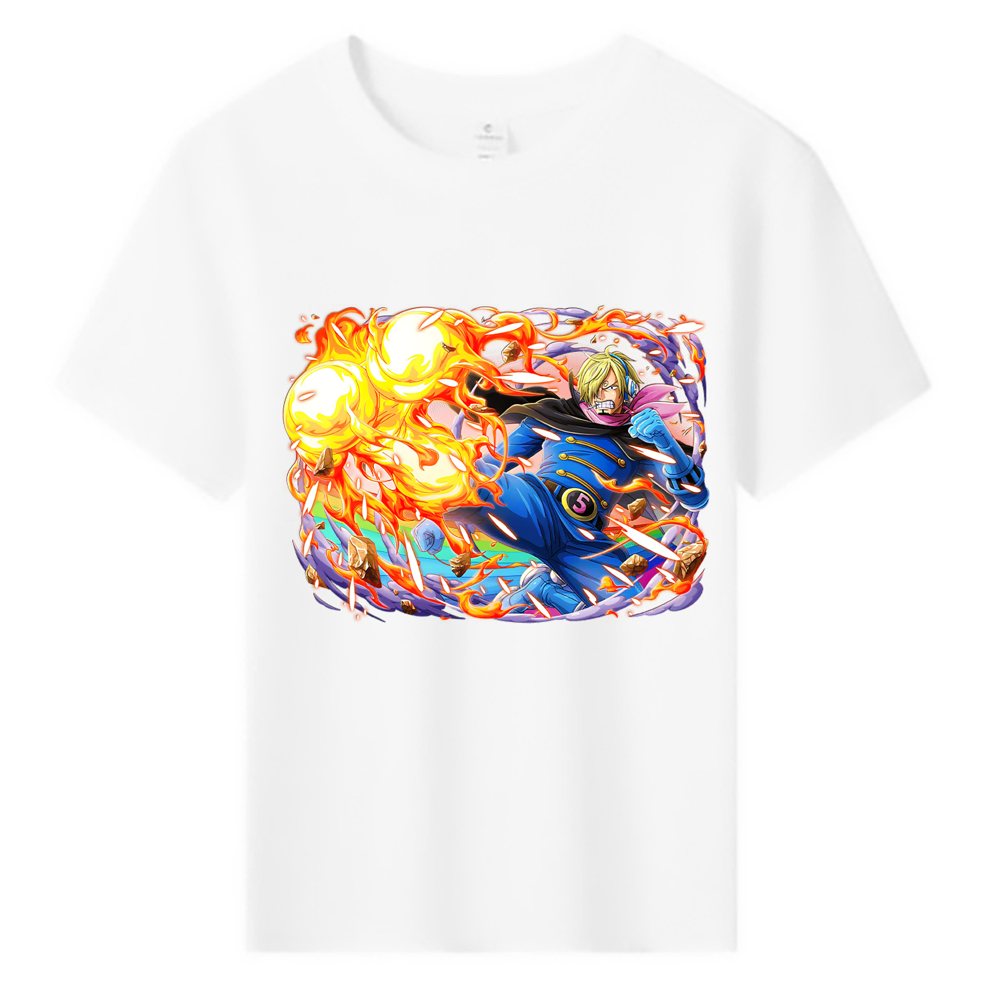 （画像用） ワンピース サンジ ONE PIECE Sanji 綿100％キッズTシャツ（フロントプリント）