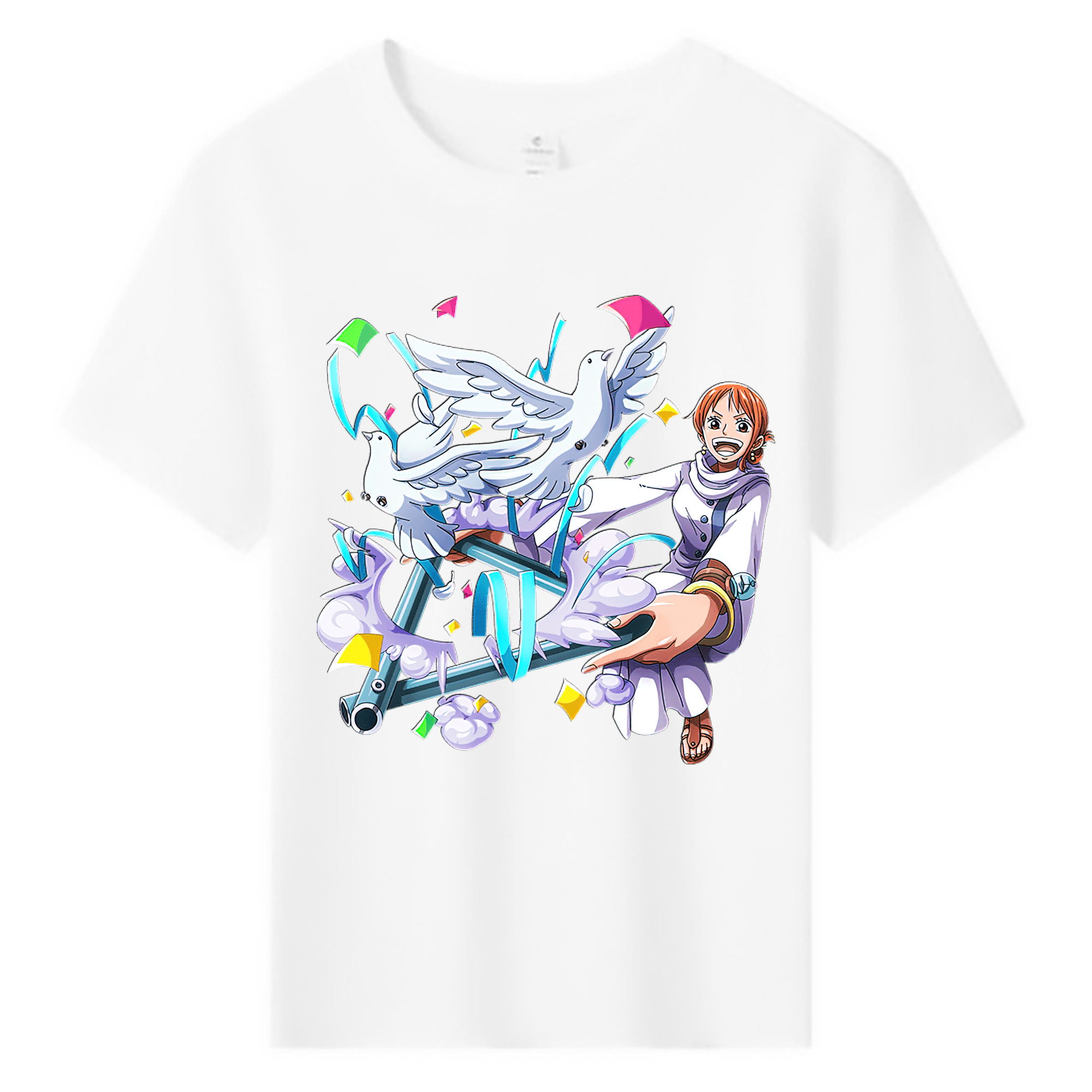 （画像用） ワンピース ナミ ONE PIECE Nami 綿100％キッズTシャツ（フロントプリント）