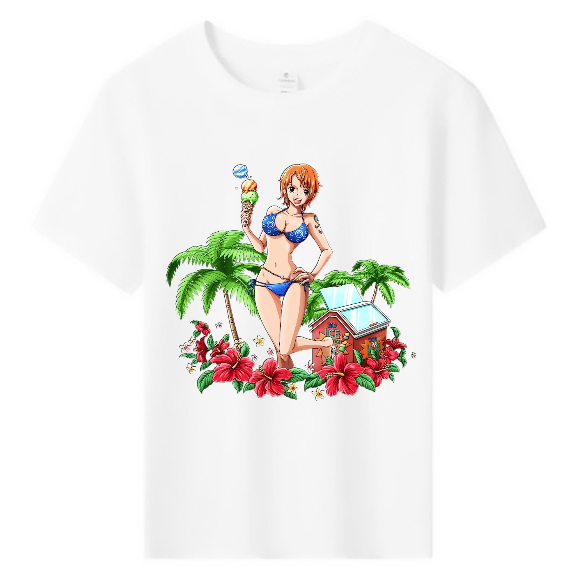（画像用） ワンピース ナミ ONE PIECE Nami 綿100％キッズTシャツ（フロントプリント）