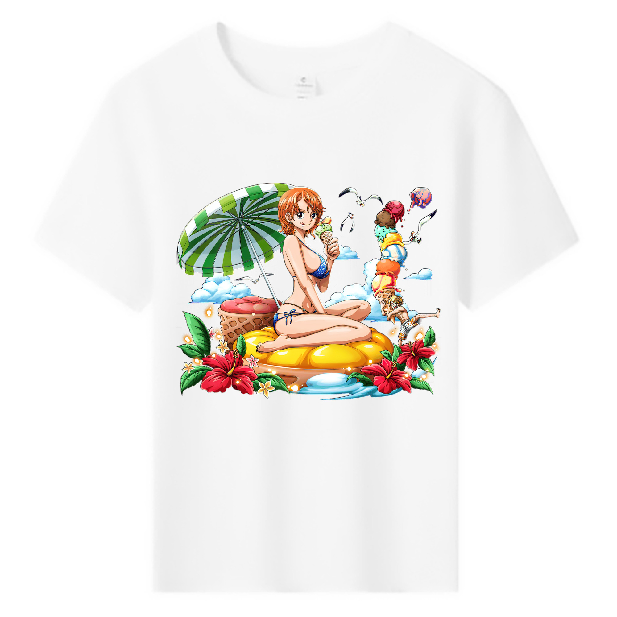 （画像用） ワンピース ナミ ONE PIECE Nami 綿100％キッズTシャツ（フロントプリント）