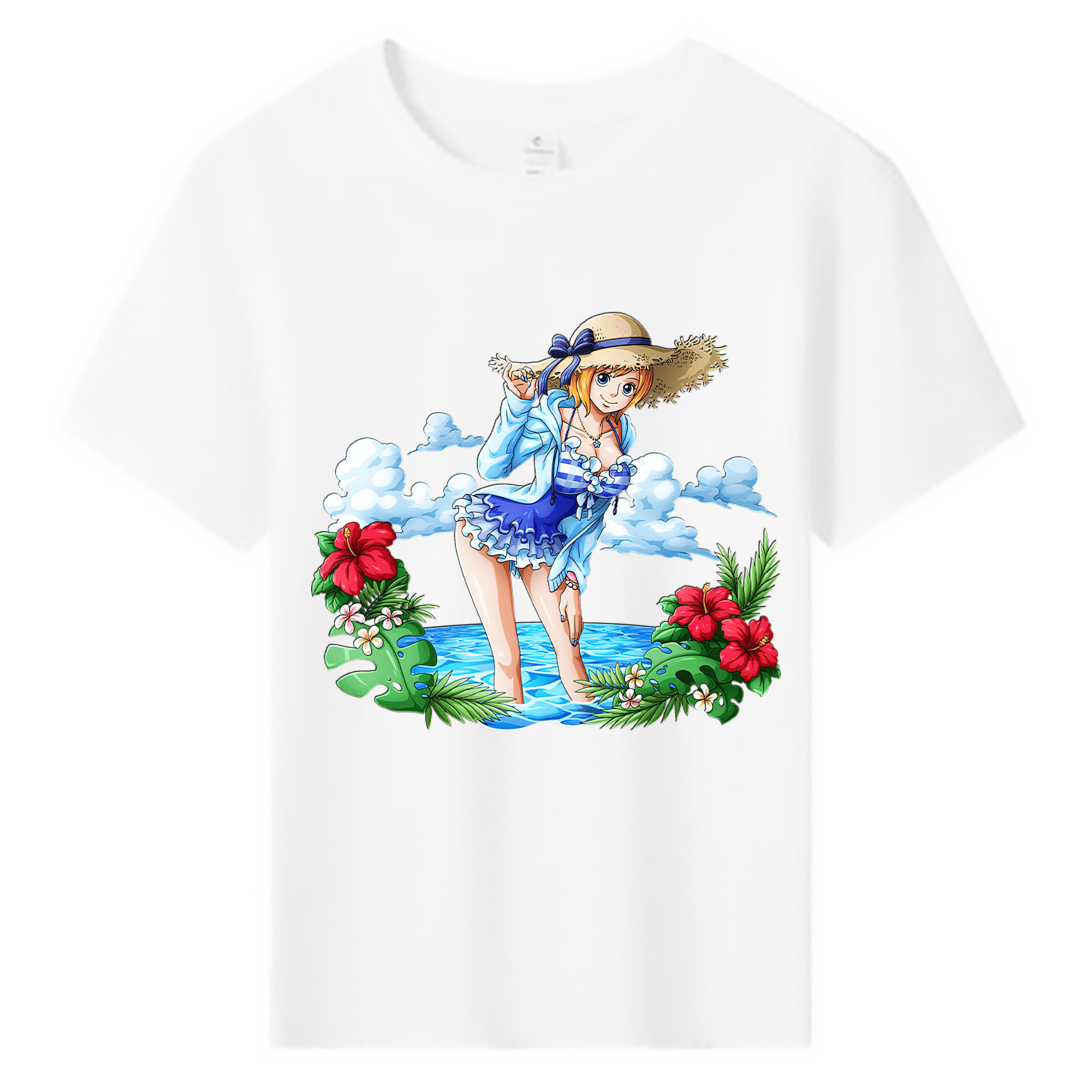 （画像用） ワンピース ナミ ONE PIECE Nami 綿100％キッズTシャツ（フロントプリント）