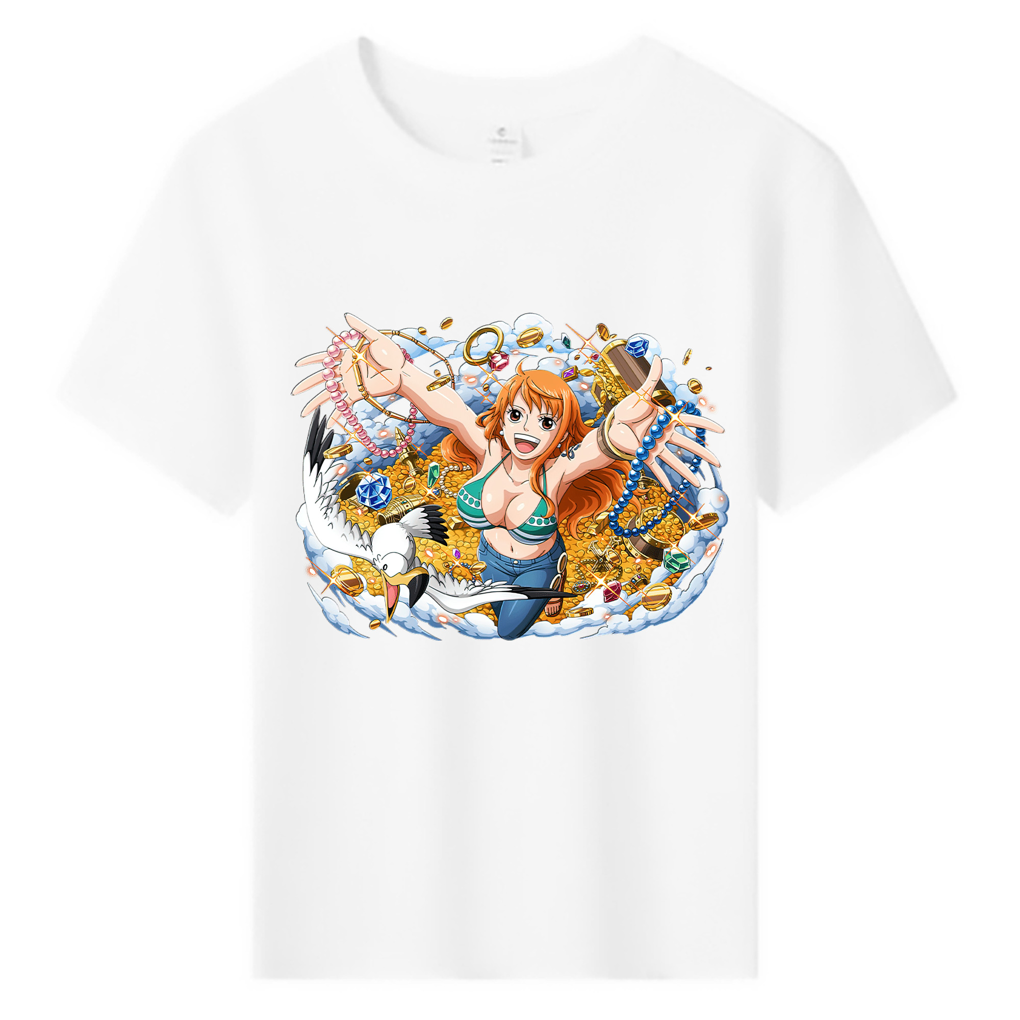 （画像用） ワンピース ナミ ONE PIECE Nami 綿100％キッズTシャツ（フロントプリント）