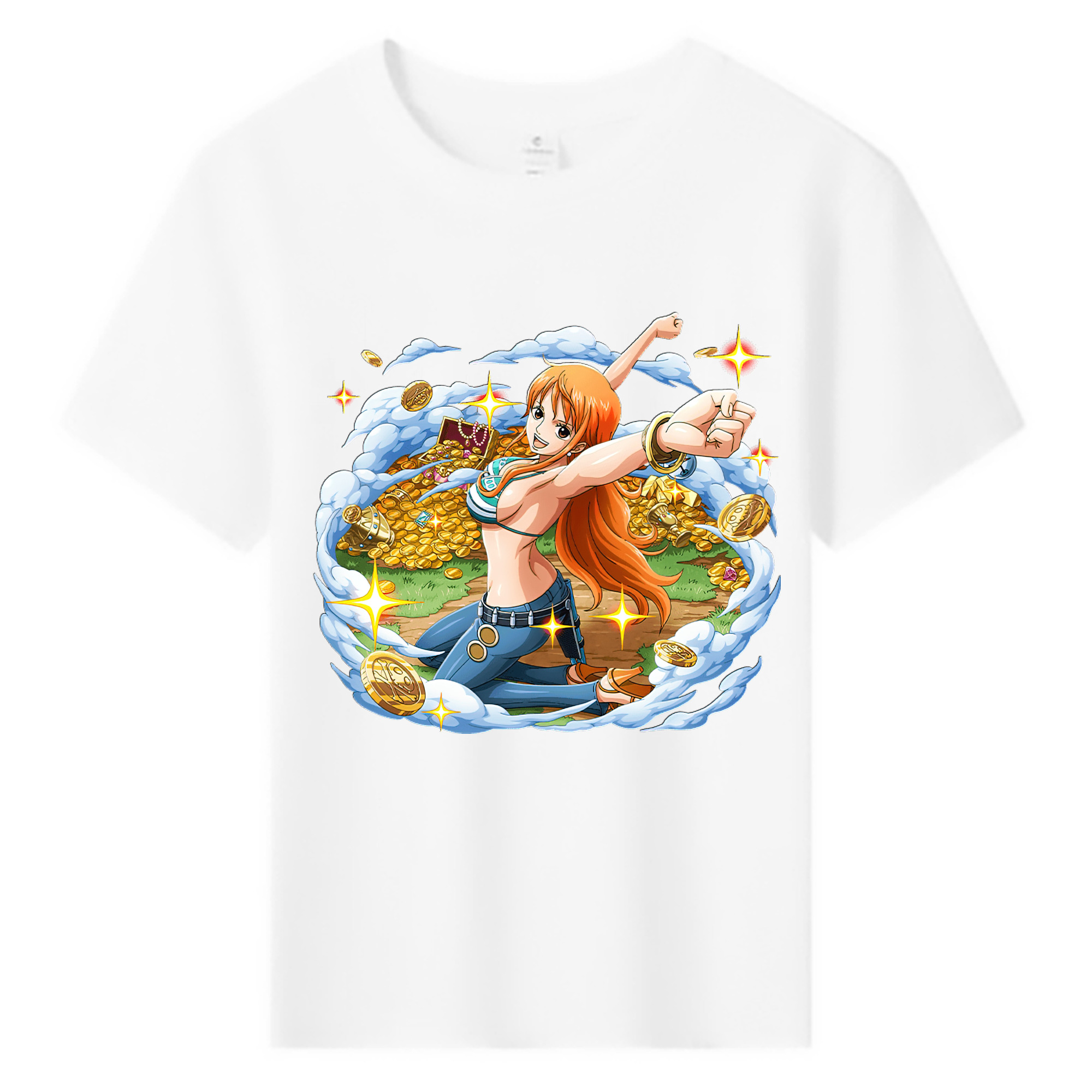 （画像用） ワンピース ナミ ONE PIECE Nami 綿100％キッズTシャツ（フロントプリント）