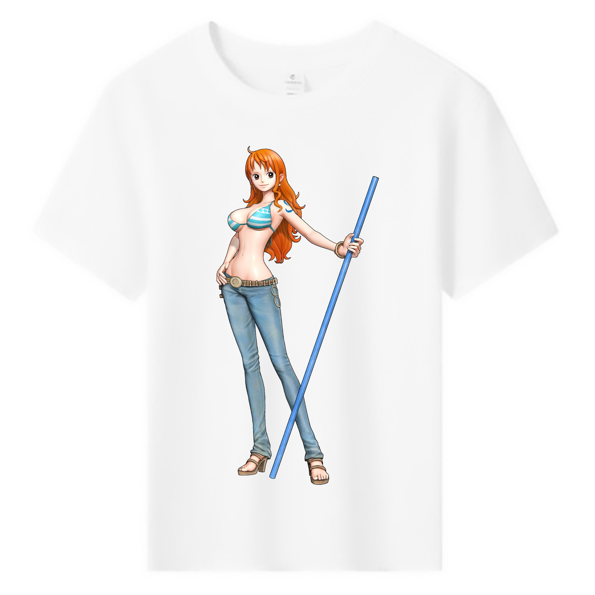 （画像用） ワンピース ナミ ONE PIECE Nami 綿100％キッズTシャツ（フロントプリント）