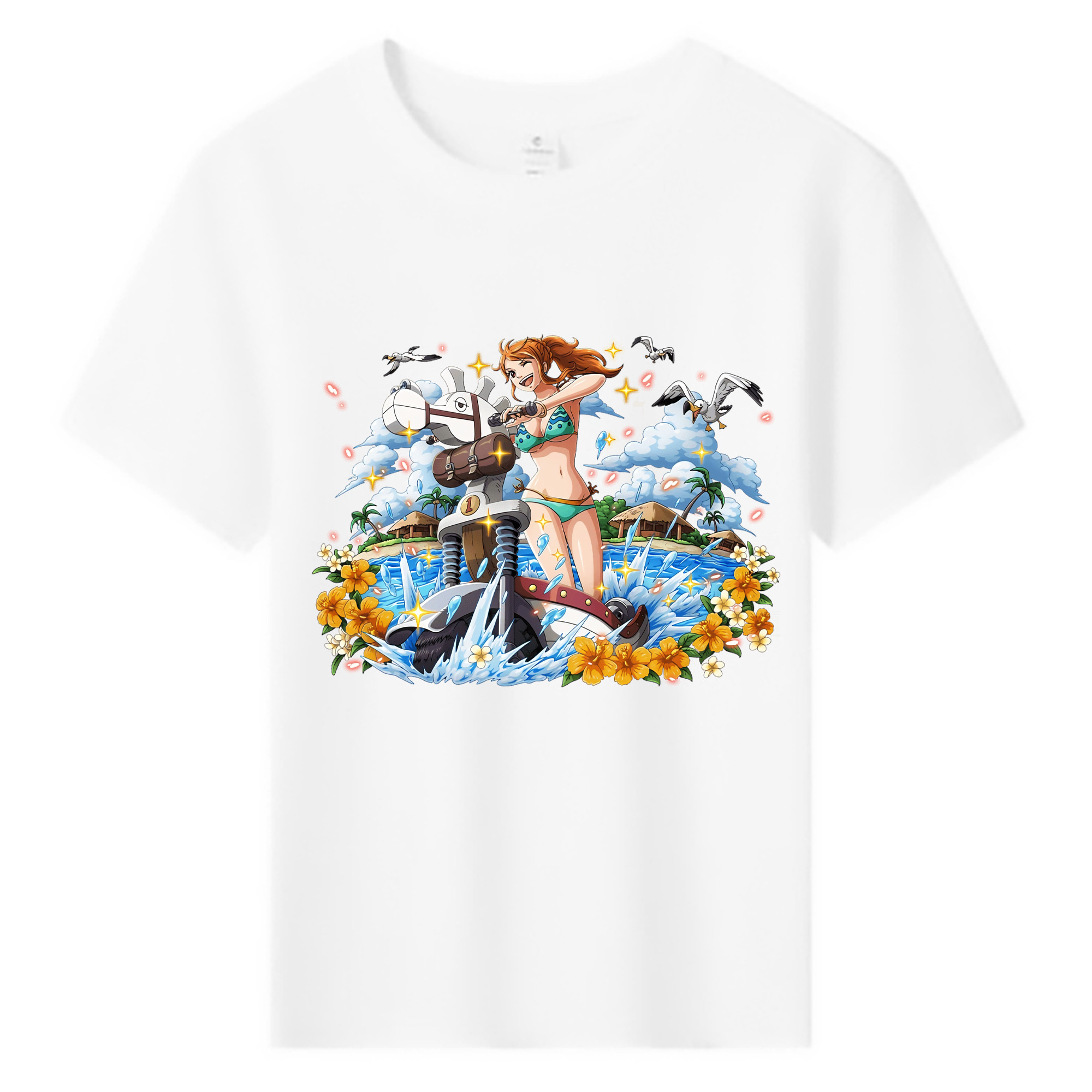 （画像用） ワンピース ナミ ONE PIECE Nami 綿100％キッズTシャツ（フロントプリント）