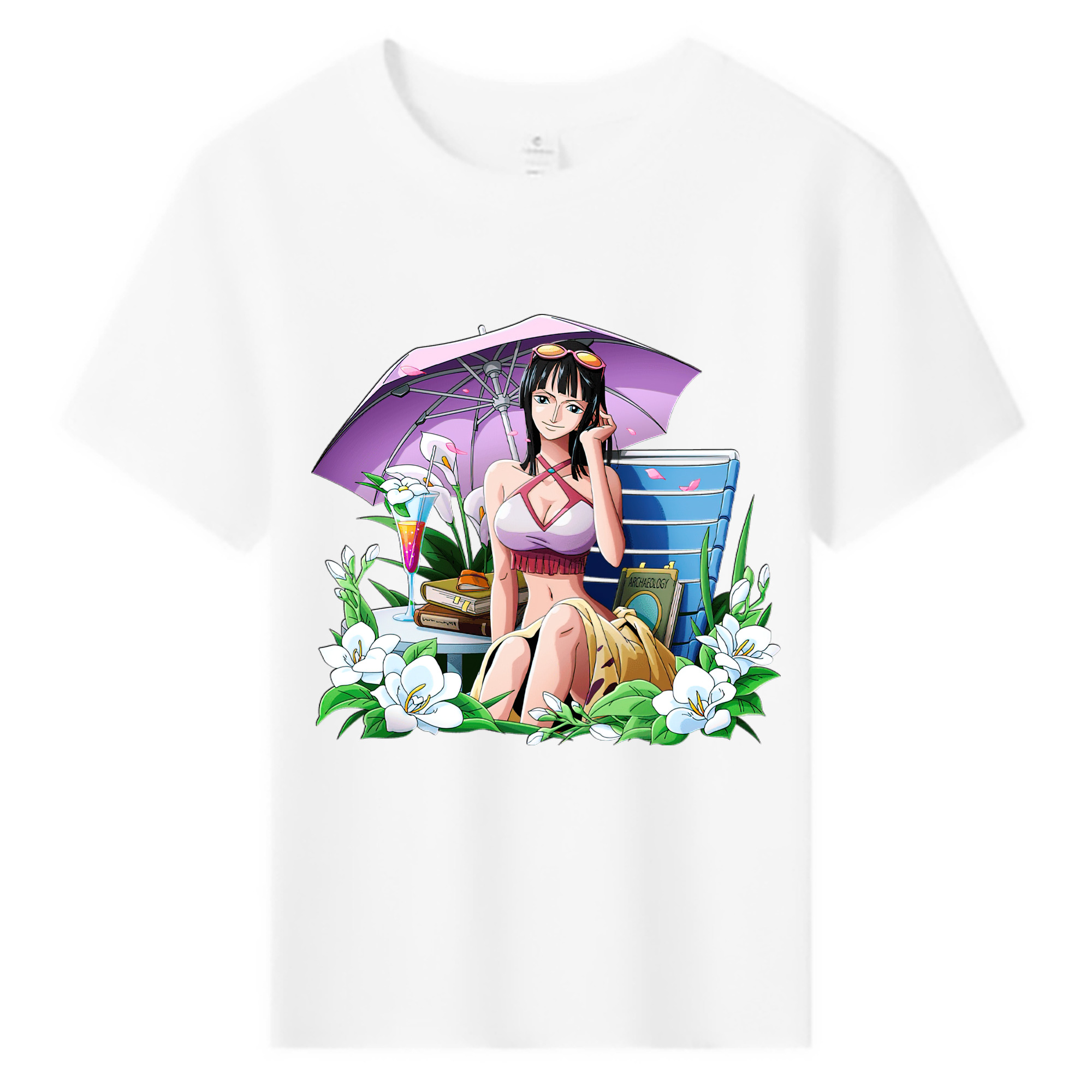 （画像用） ワンピース ニコ・ロビン ONE PIECE Nico Robin 綿100％キッズTシャツ（フロントプリント）