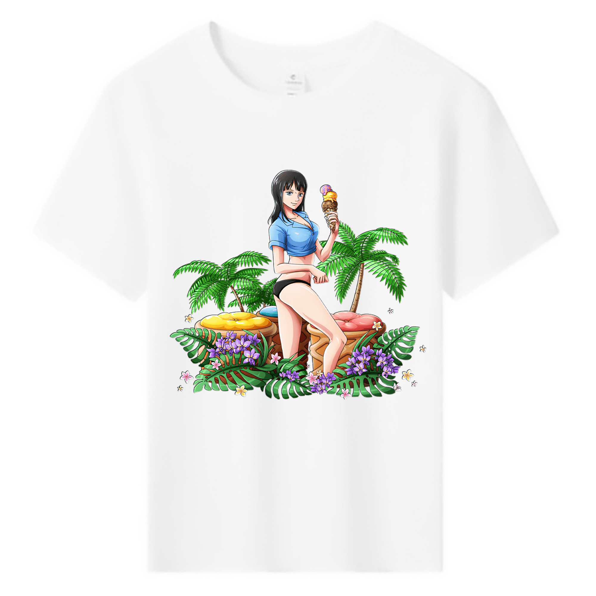 （画像用） ワンピース ニコ・ロビン ONE PIECE Nico Robin 綿100％キッズTシャツ（フロントプリント）