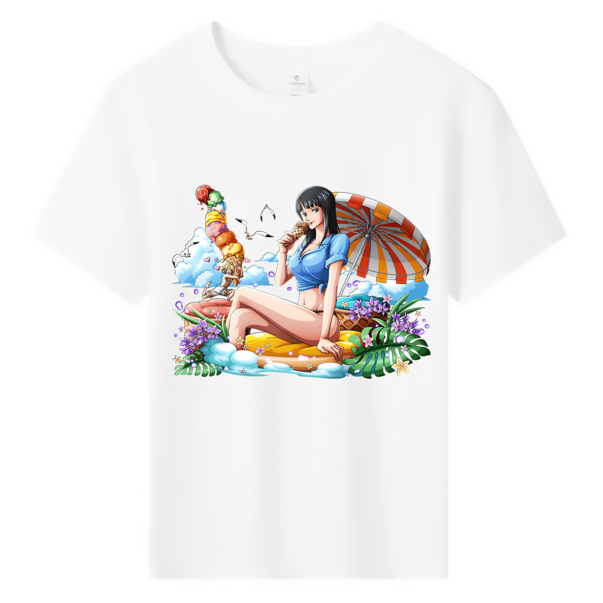 （画像用） ワンピース ニコ・ロビン ONE PIECE Nico Robin 綿100％キッズTシャツ（フロントプリント）