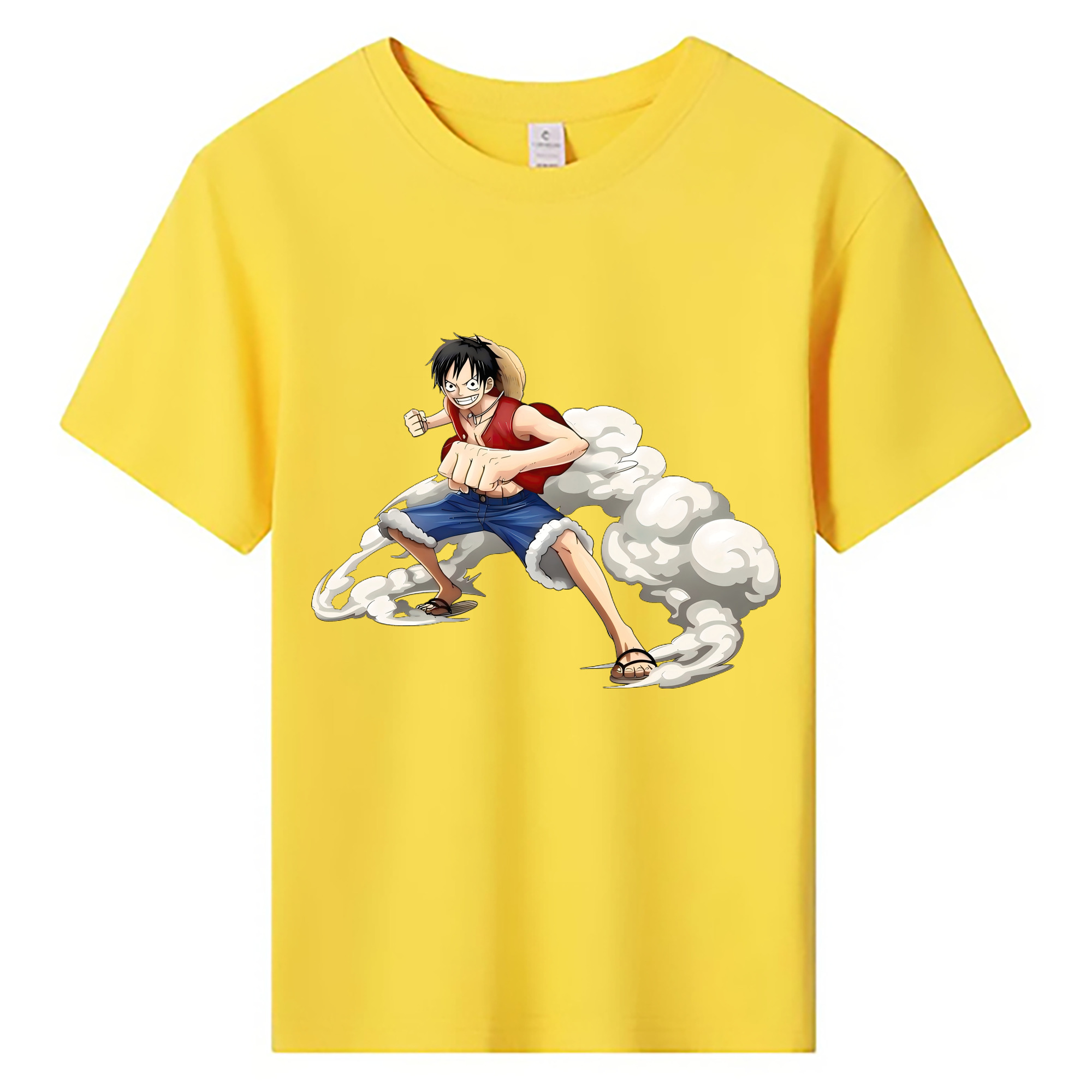 （画像用） ワンピース モンキー・D・ルフィ ONE PIECE Monkey D. Luffy 綿100％キッズTシャツ（フロントプリント）