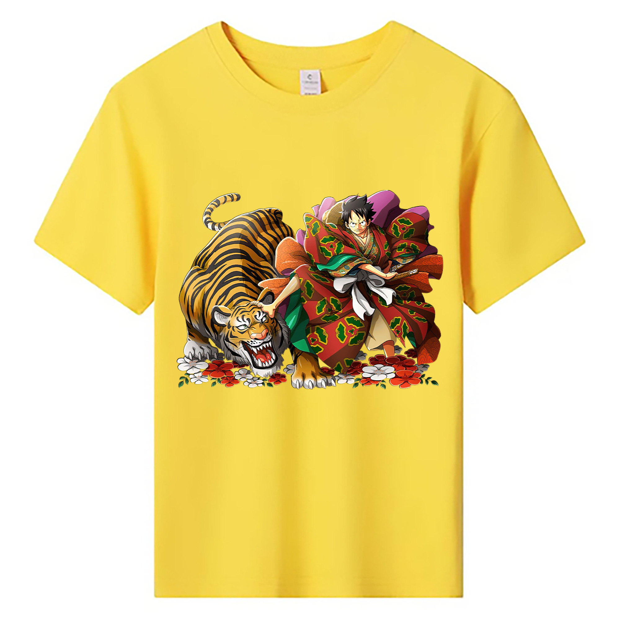 （画像用） ワンピース モンキー・D・ルフィ ONE PIECE Monkey D. Luffy 綿100％キッズTシャツ（フロントプリント）