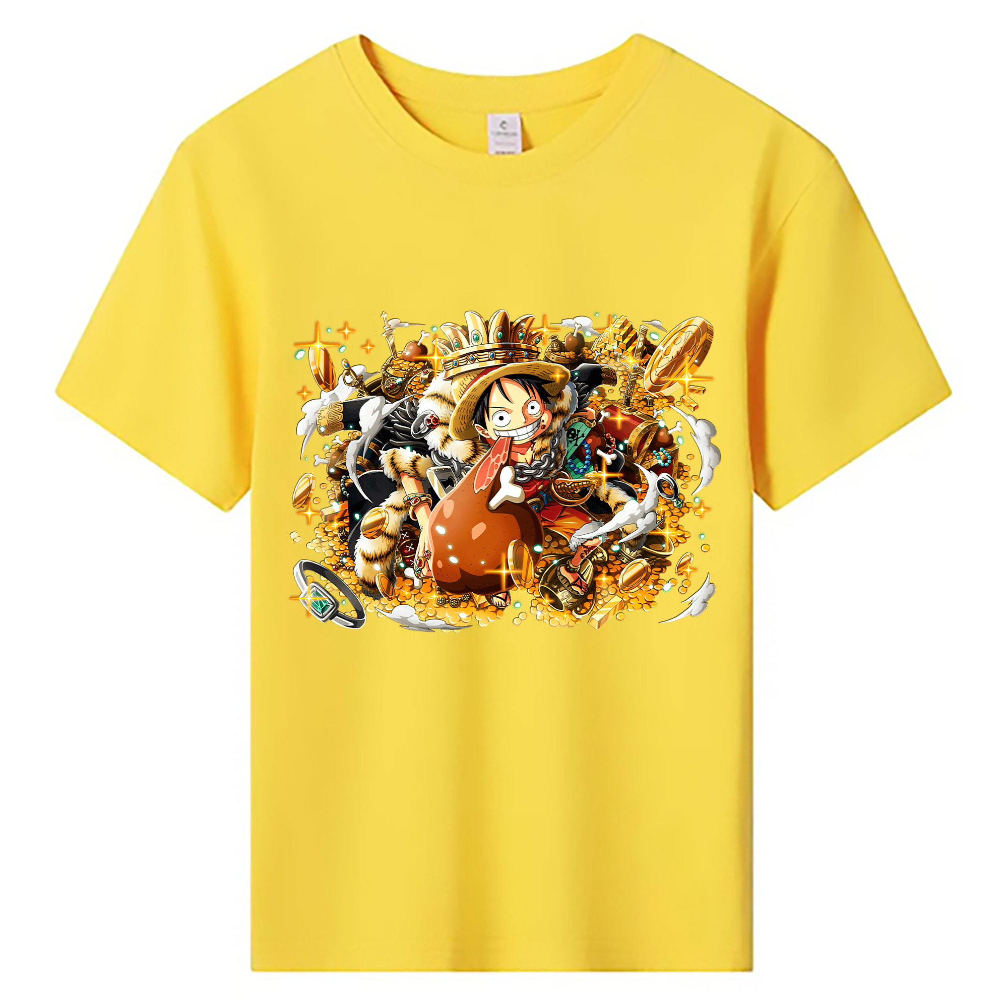 ワンピース モンキー・D・ルフィ ONE PIECE Monkey D. Luffy 綿100％キッズTシャツ（フロントプリント）