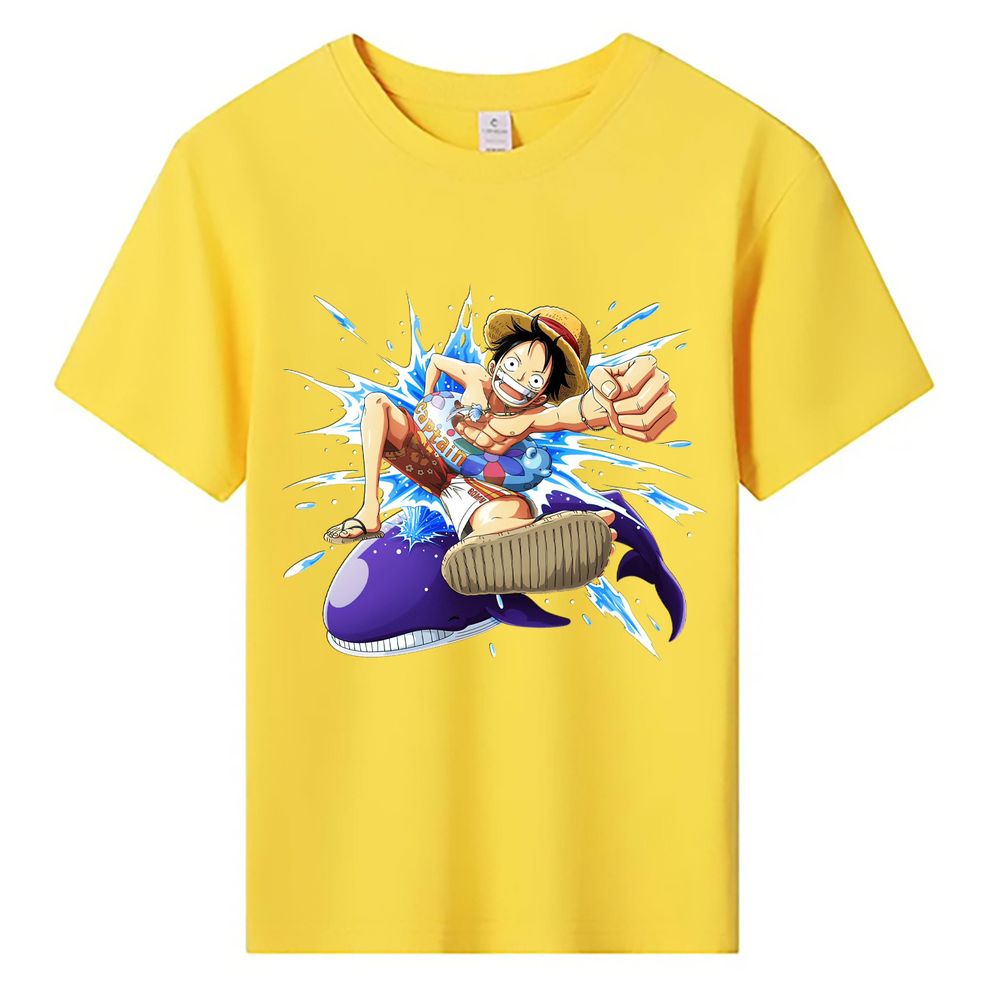 ワンピース モンキー・D・ルフィ ONE PIECE Monkey D. Luffy 綿100％キッズTシャツ（フロントプリント）