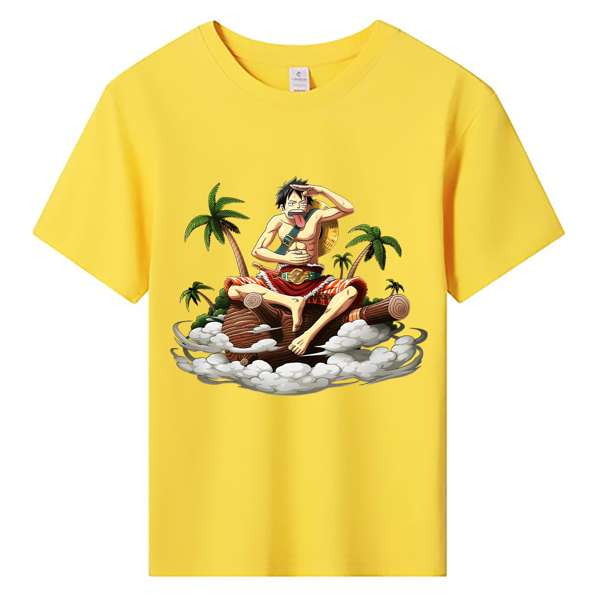 ワンピース モンキー・D・ルフィ ONE PIECE Monkey D. Luffy 綿100％キッズTシャツ（フロントプリント）