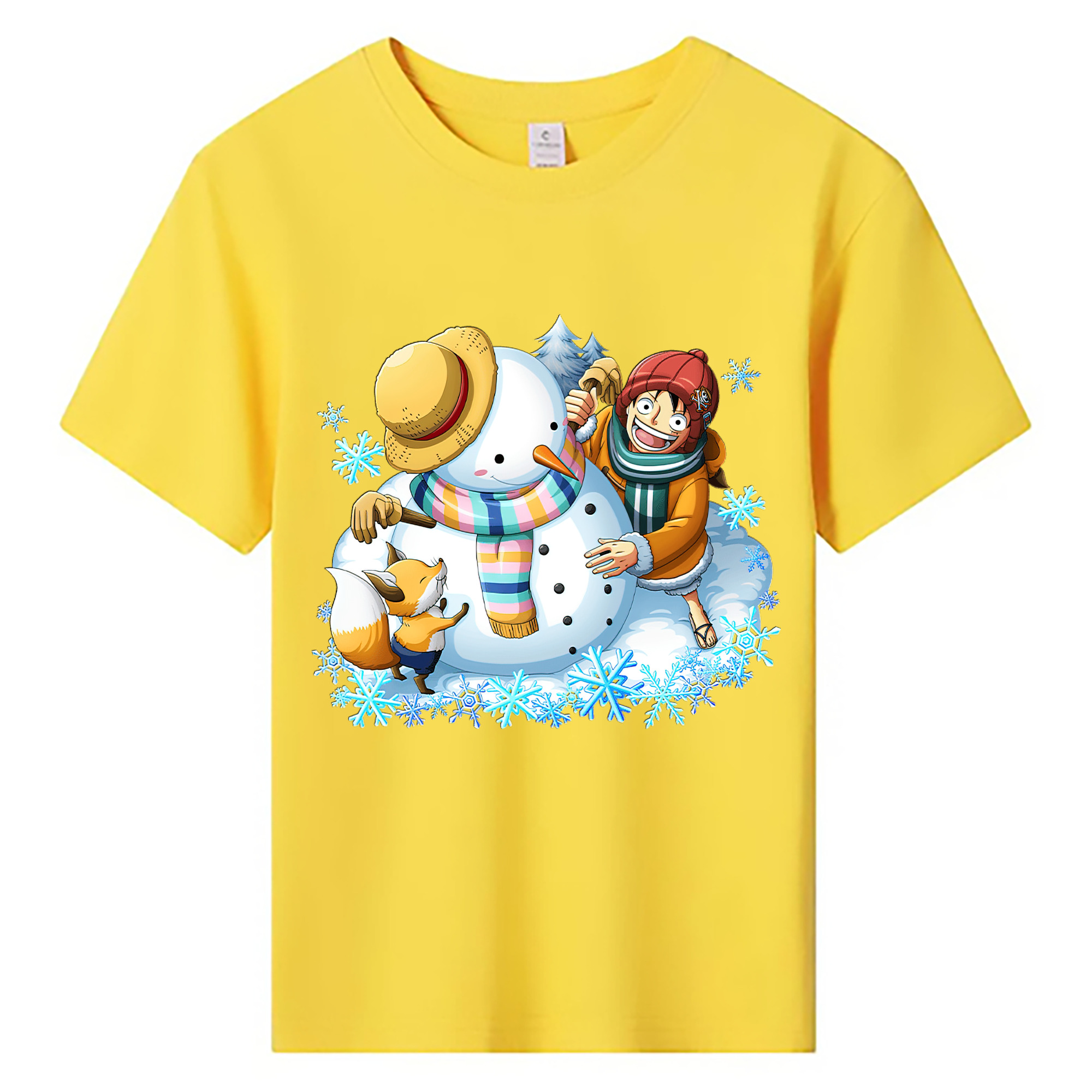 ワンピース モンキー・D・ルフィ ONE PIECE Monkey D. Luffy 綿100％キッズTシャツ（フロントプリント）