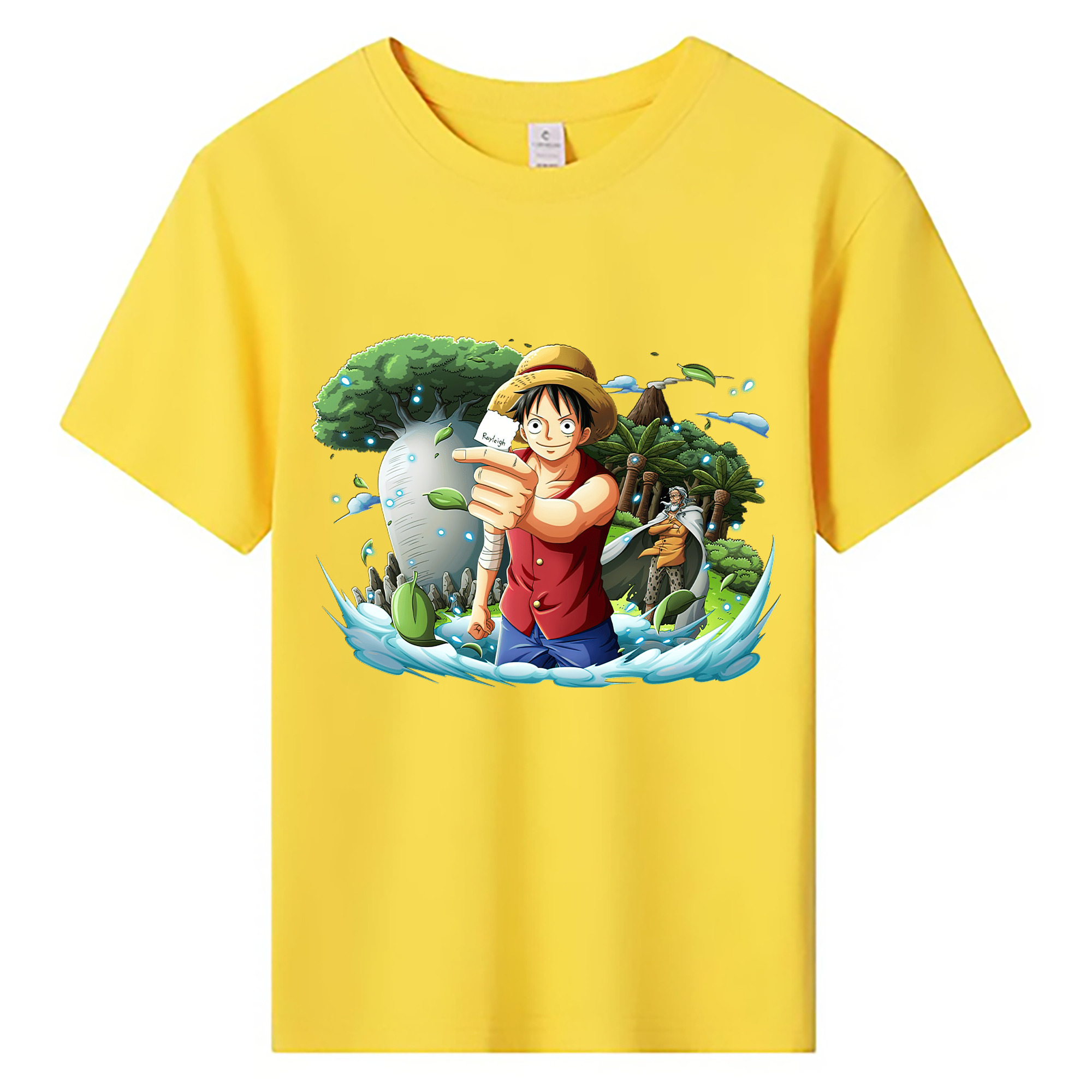 ワンピース モンキー・D・ルフィ ONE PIECE Monkey D. Luffy 綿100％キッズTシャツ（フロントプリント）