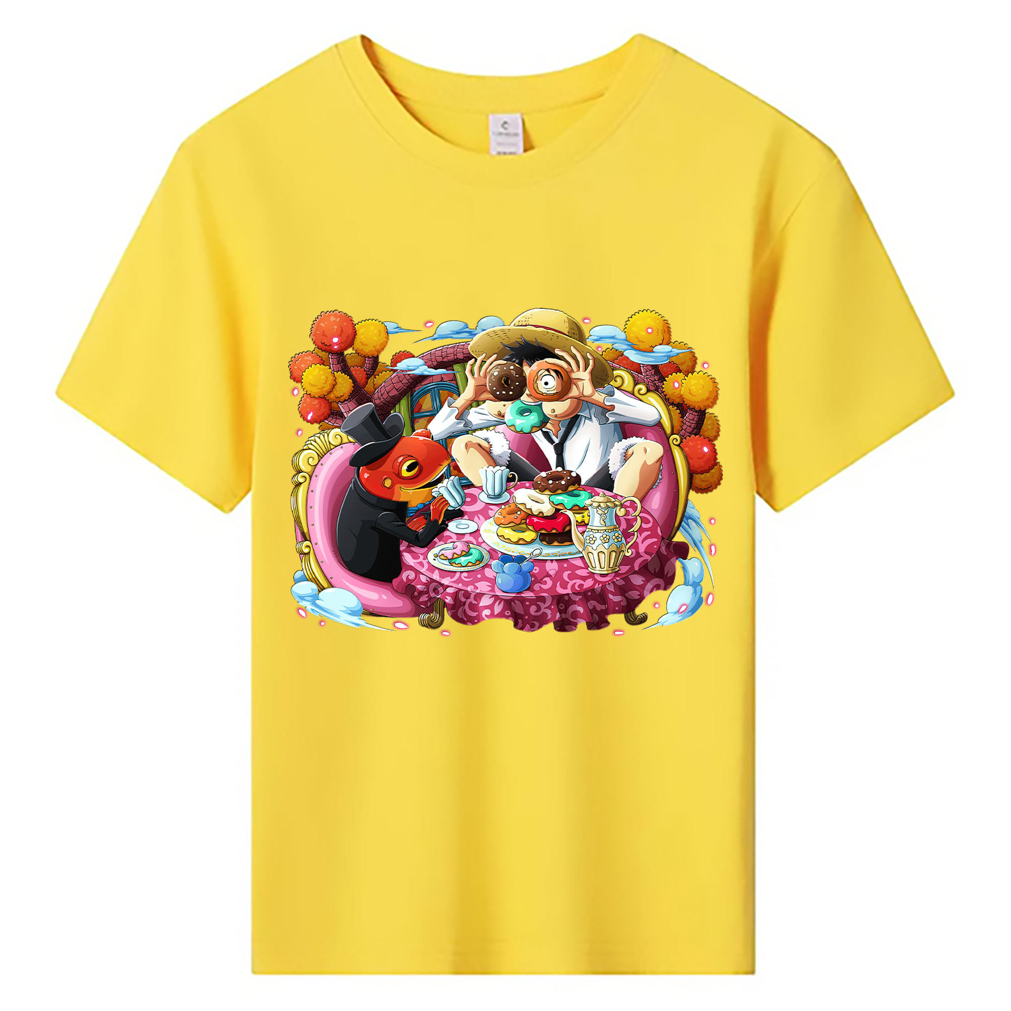 ワンピース モンキー・D・ルフィ ONE PIECE Monkey D. Luffy 綿100％キッズTシャツ（フロントプリント）