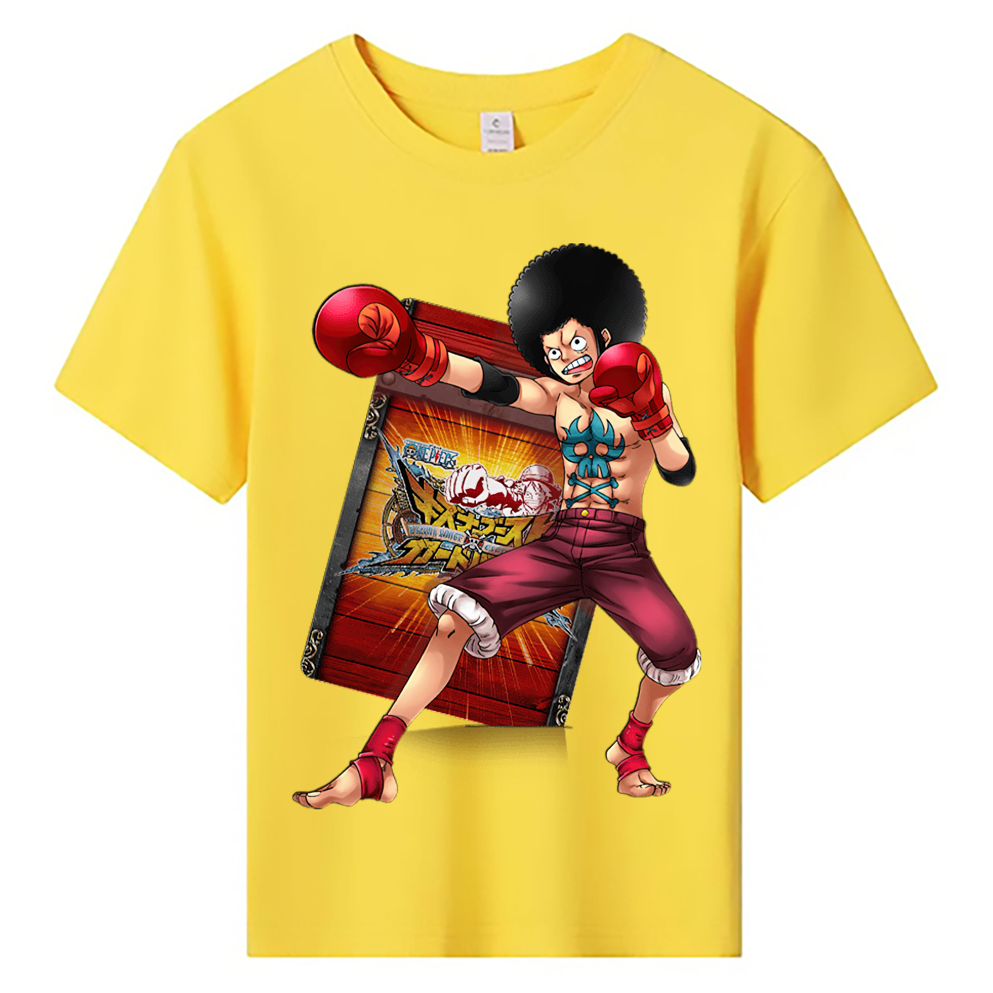 ワンピース モンキー・D・ルフィ ONE PIECE Monkey D. Luffy 綿100％キッズTシャツ（フロントプリント）
