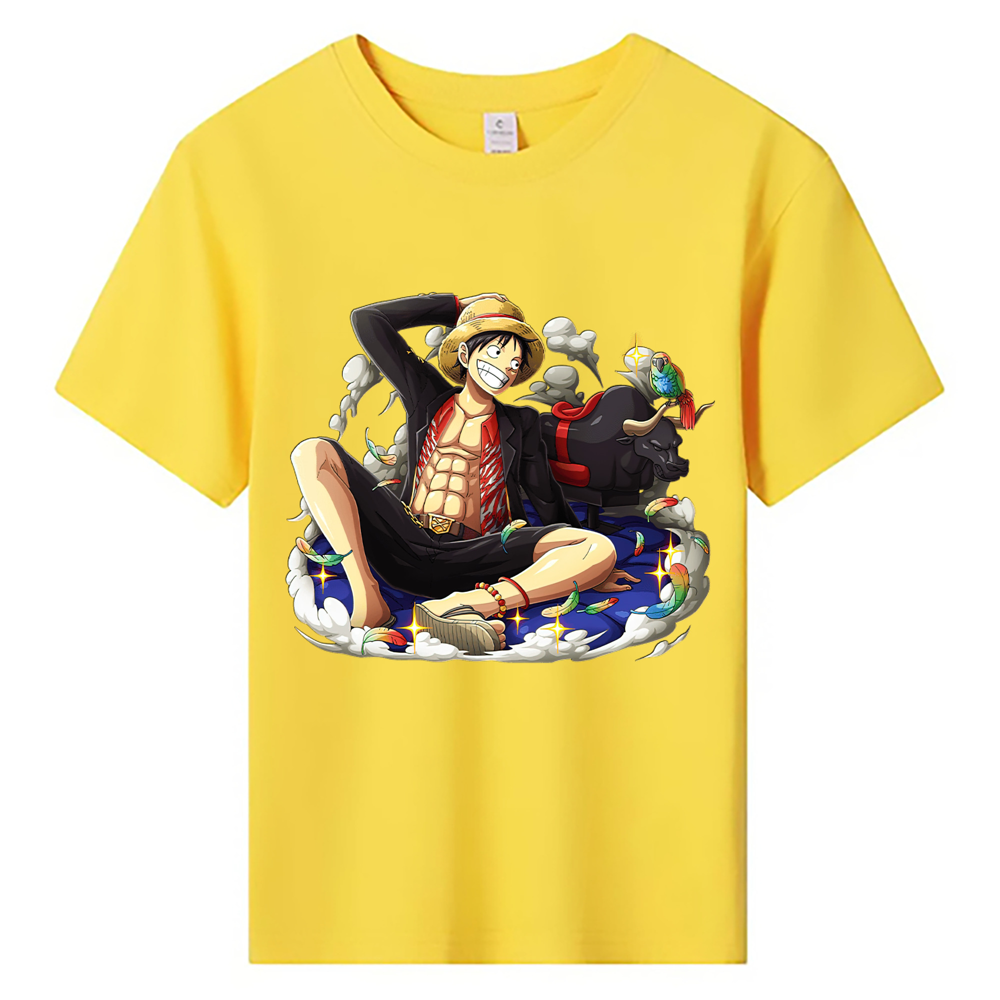 ワンピース モンキー・D・ルフィ ONE PIECE Monkey D. Luffy 綿100％キッズTシャツ（フロントプリント）