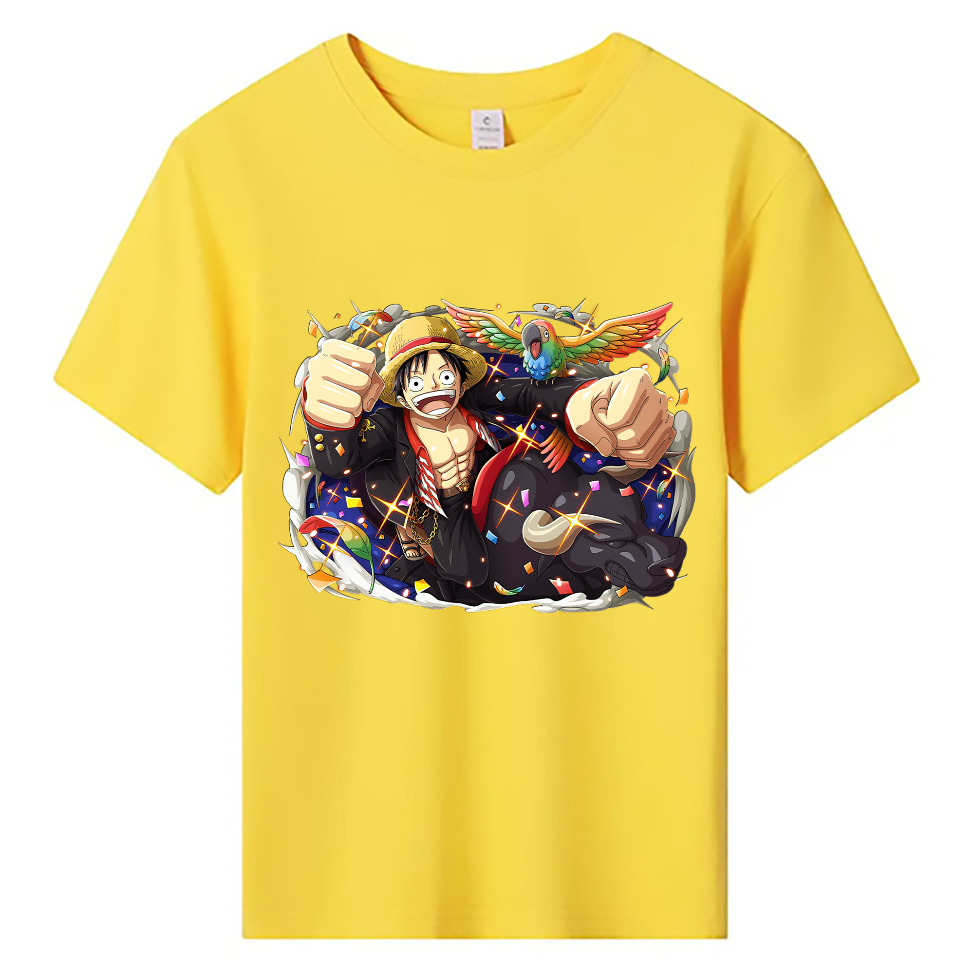 ワンピース モンキー・D・ルフィ ONE PIECE Monkey D. Luffy 綿100％キッズTシャツ（フロントプリント）