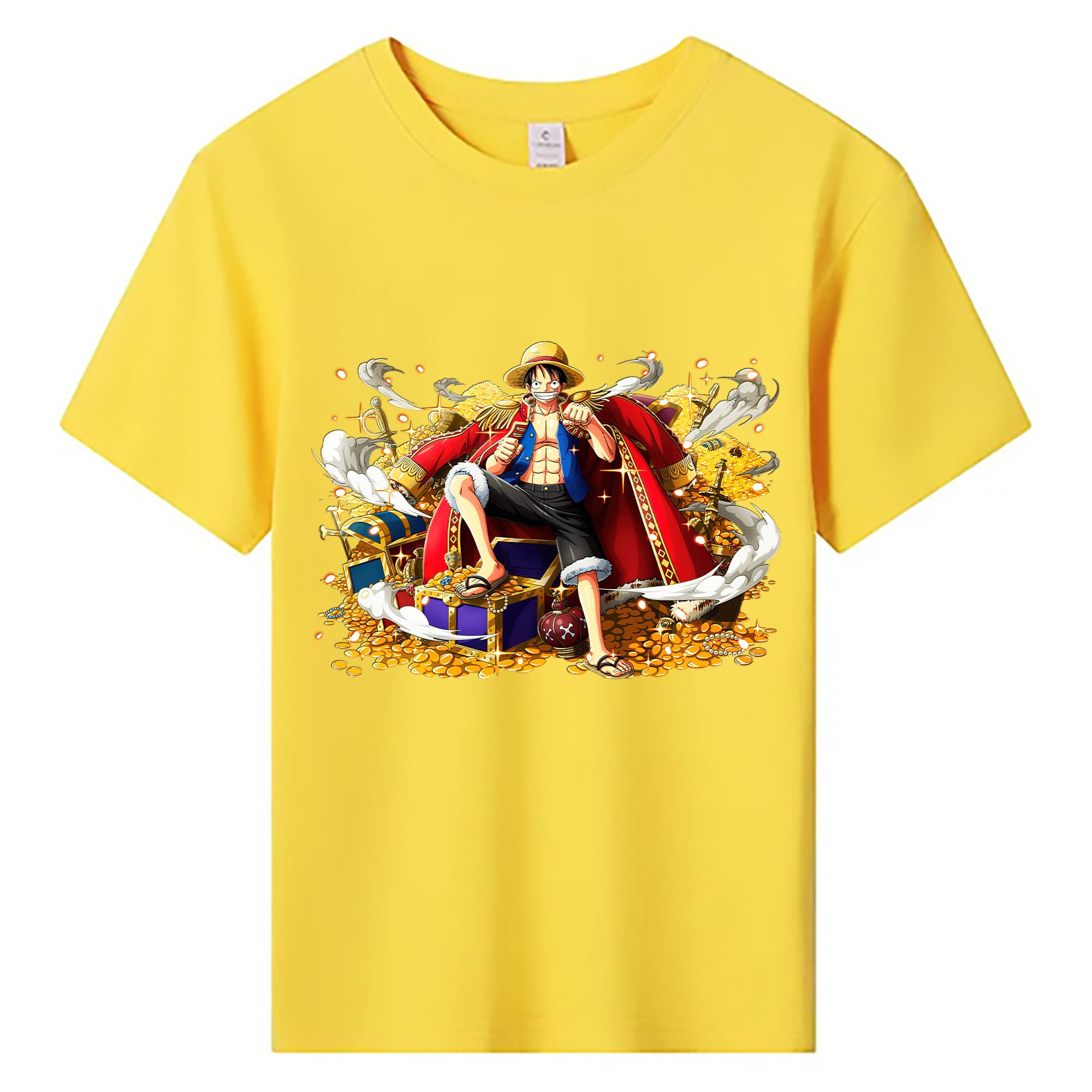 ワンピース モンキー・D・ルフィ ONE PIECE Monkey D. Luffy 綿100％キッズTシャツ（フロントプリント）