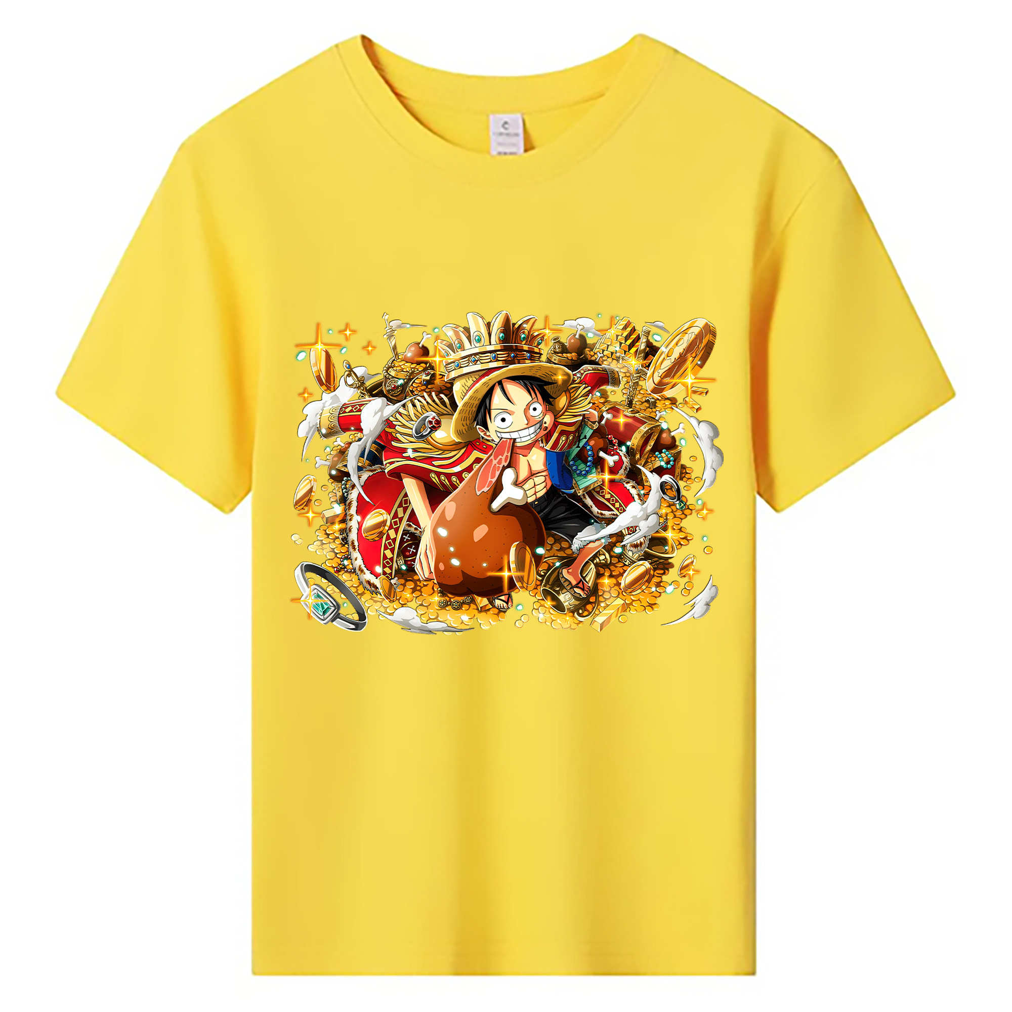 ワンピース モンキー・D・ルフィ ONE PIECE Monkey D. Luffy 綿100％キッズTシャツ（フロントプリント）