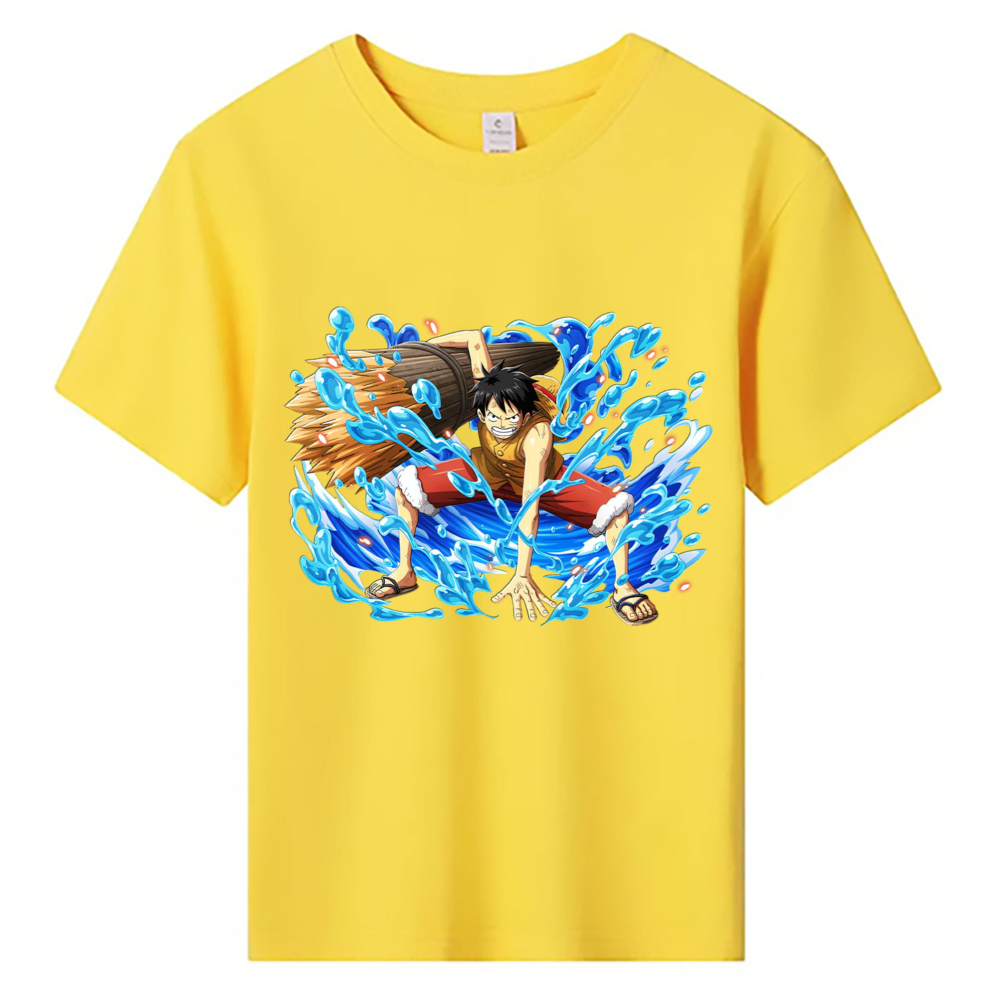 ワンピース モンキー・D・ルフィ ONE PIECE Monkey D. Luffy 綿100％キッズTシャツ（フロントプリント）
