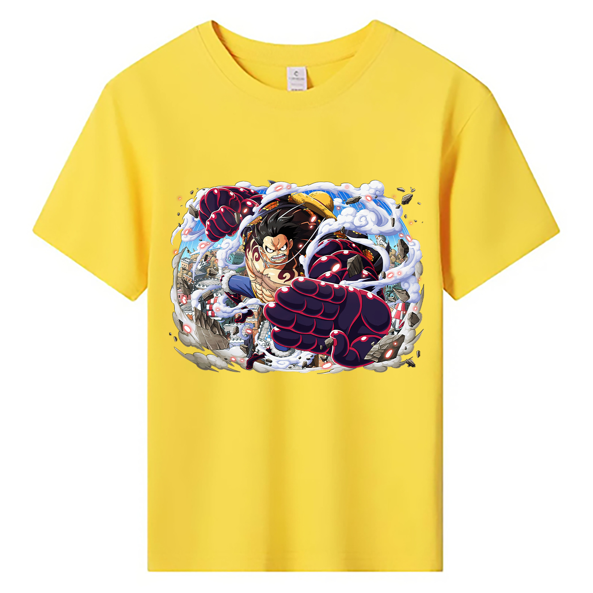 ワンピース モンキー・D・ルフィ ONE PIECE Monkey D. Luffy 綿100％キッズTシャツ（フロントプリント）