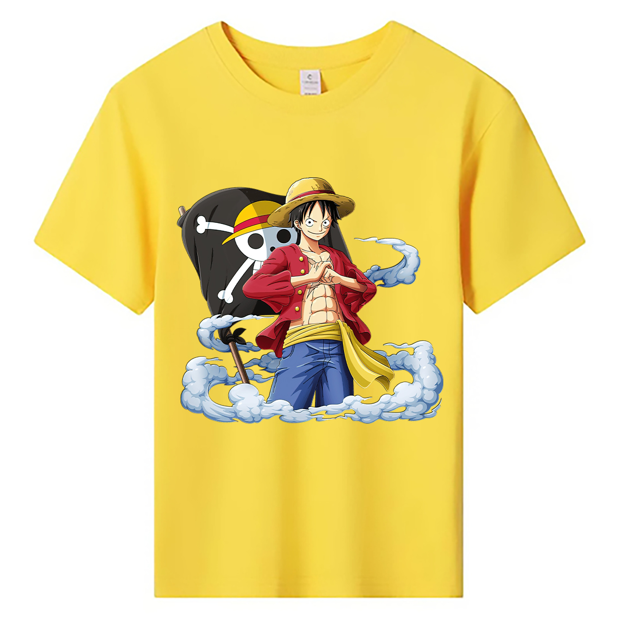ワンピース モンキー・D・ルフィ ONE PIECE Monkey D. Luffy 綿100％キッズTシャツ（フロントプリント）