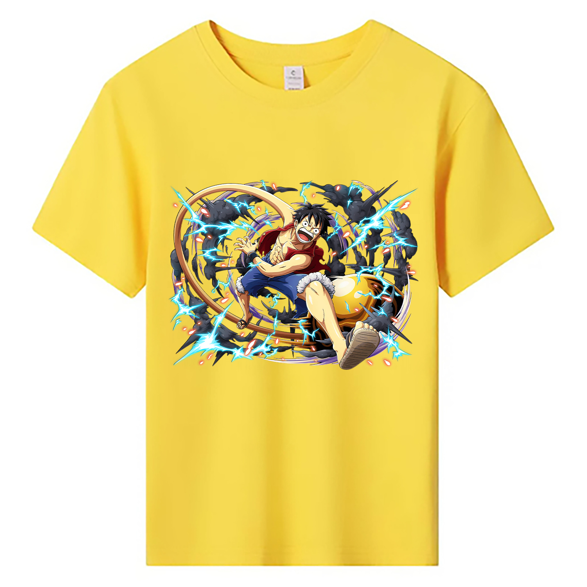 ワンピース モンキー・D・ルフィ ONE PIECE Monkey D. Luffy 綿100％キッズTシャツ（フロントプリント）