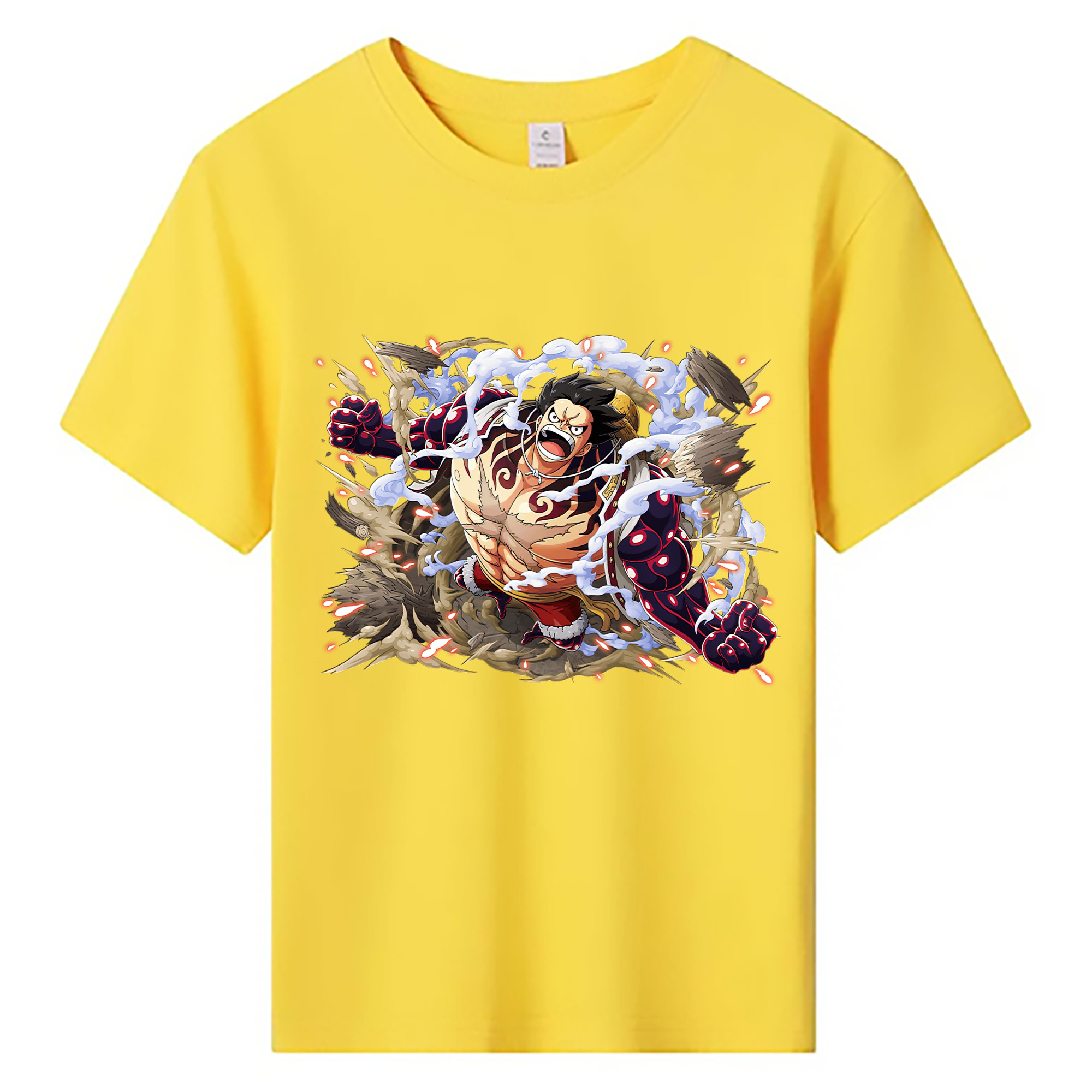 ワンピース モンキー・D・ルフィ ONE PIECE Monkey D. Luffy 綿100％キッズTシャツ（フロントプリント）