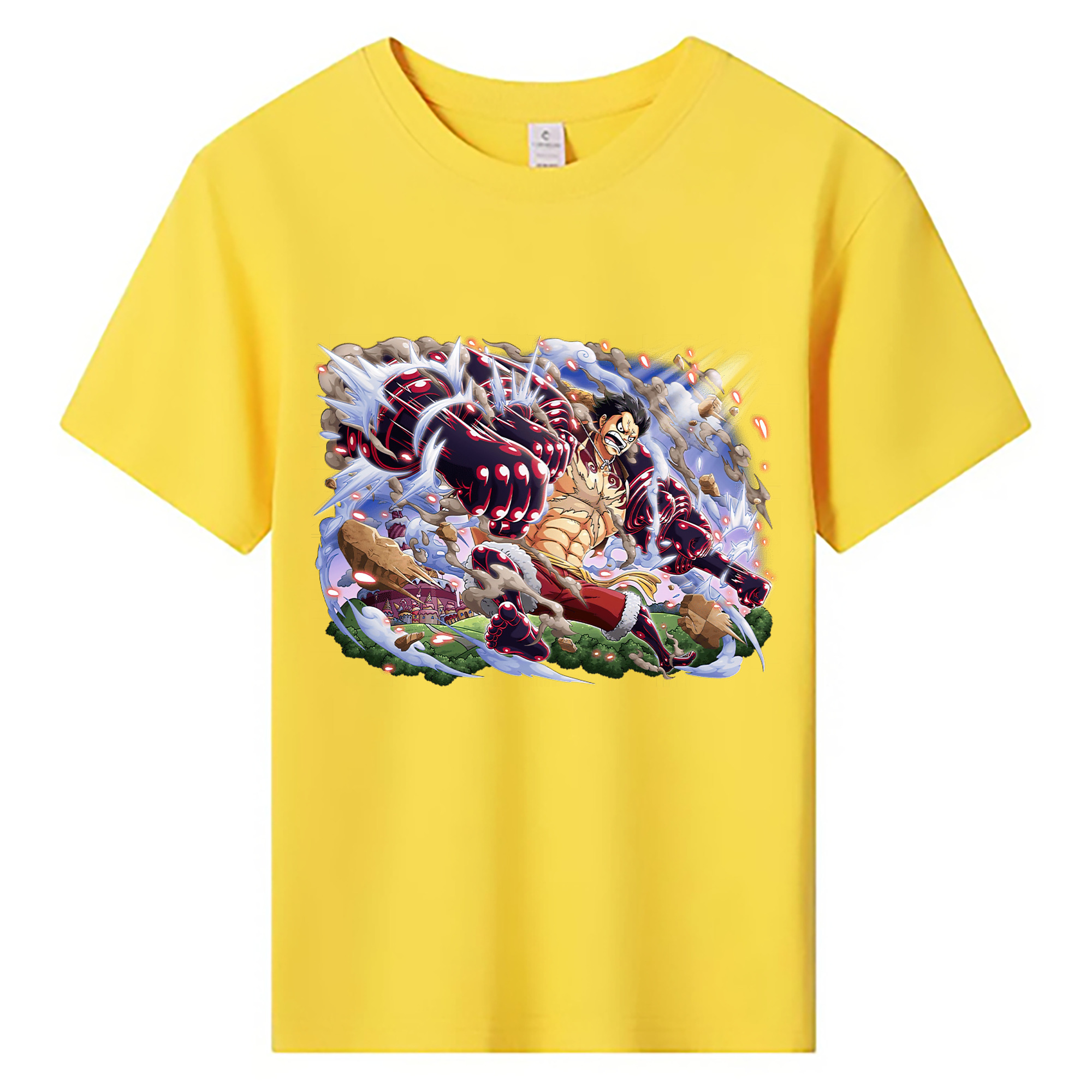 ワンピース モンキー・D・ルフィ ONE PIECE Monkey D. Luffy 綿100％キッズTシャツ（フロントプリント）