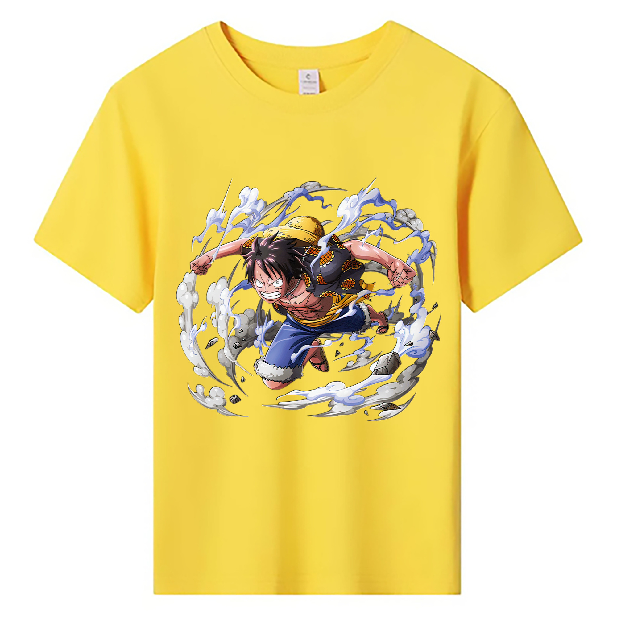 ワンピース モンキー・D・ルフィ ONE PIECE Monkey D. Luffy 綿100％キッズTシャツ（フロントプリント）