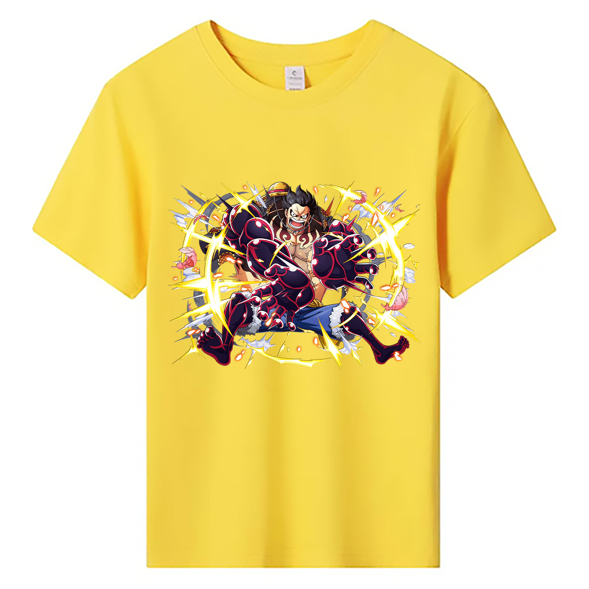 ワンピース モンキー・D・ルフィ ONE PIECE Monkey D. Luffy 綿100％キッズTシャツ（フロントプリント）