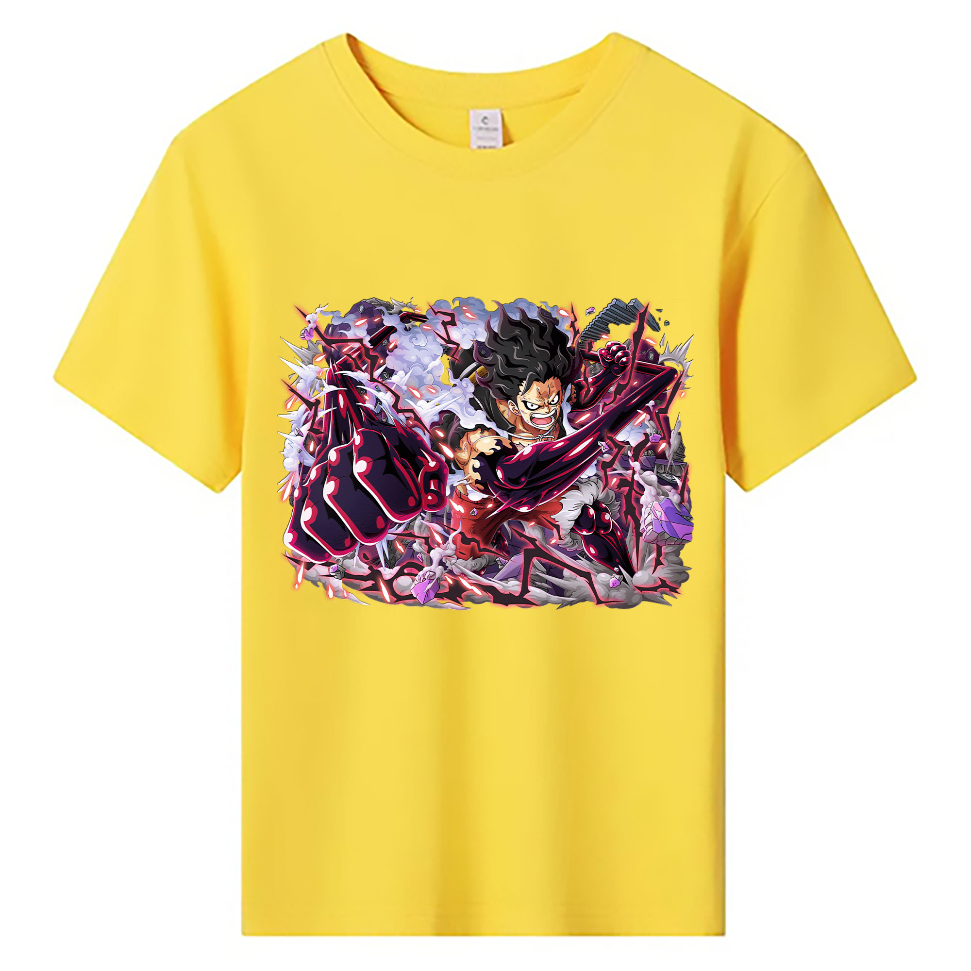 ワンピース モンキー・D・ルフィ ONE PIECE Monkey D. Luffy 綿100％キッズTシャツ（フロントプリント）