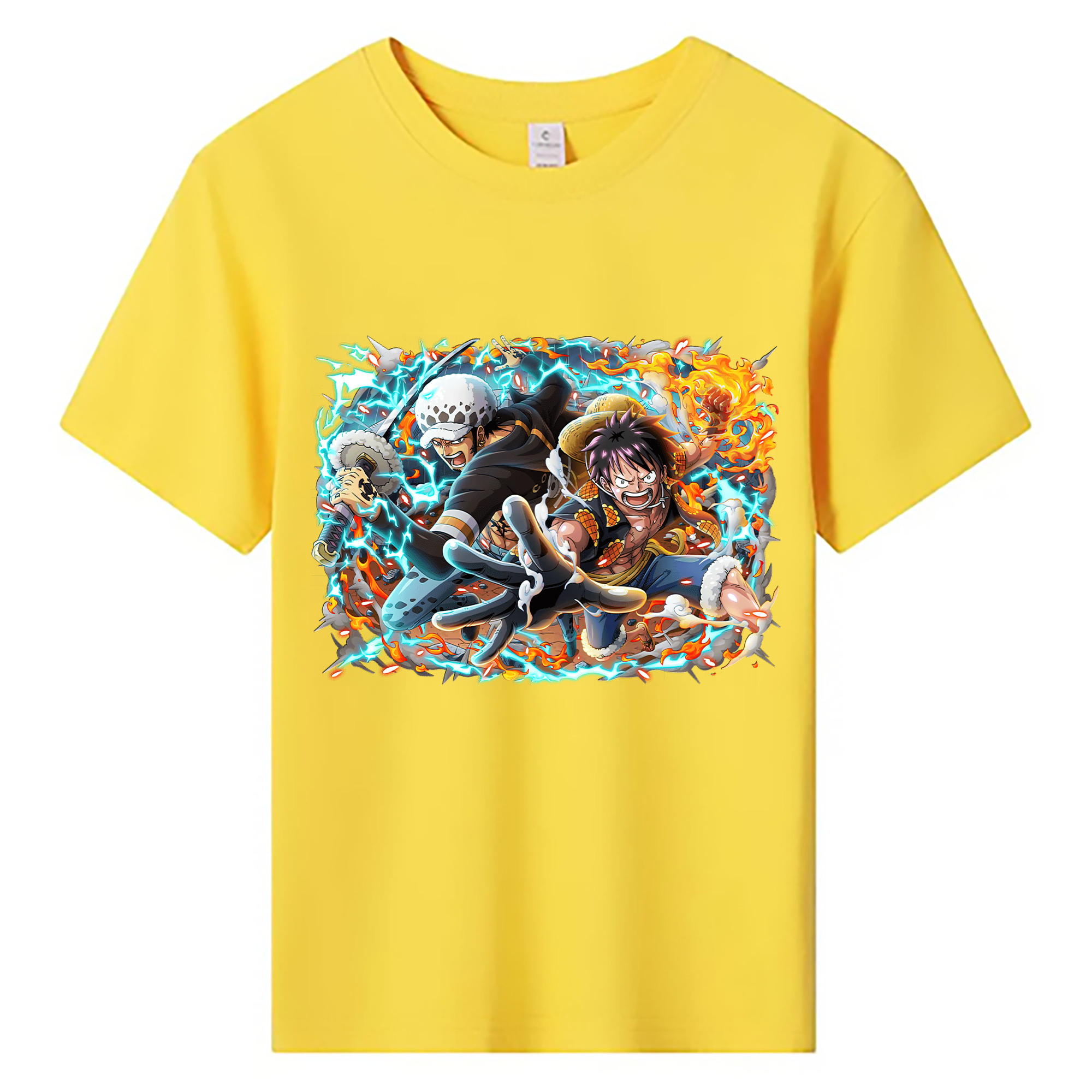 ワンピース モンキー・D・ルフィ ONE PIECE Monkey D. Luffy 綿100％キッズTシャツ（フロントプリント）