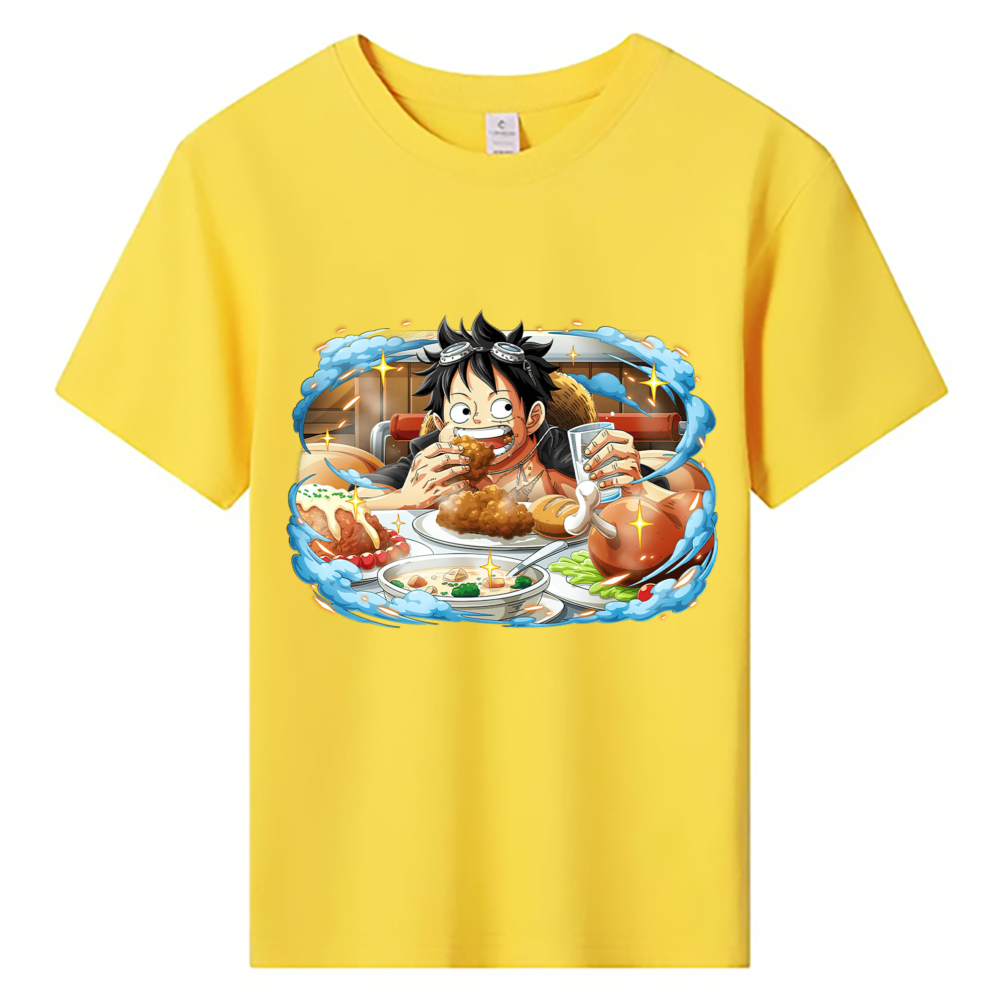 ワンピース モンキー・D・ルフィ ONE PIECE Monkey D. Luffy 綿100％キッズTシャツ（フロントプリント）