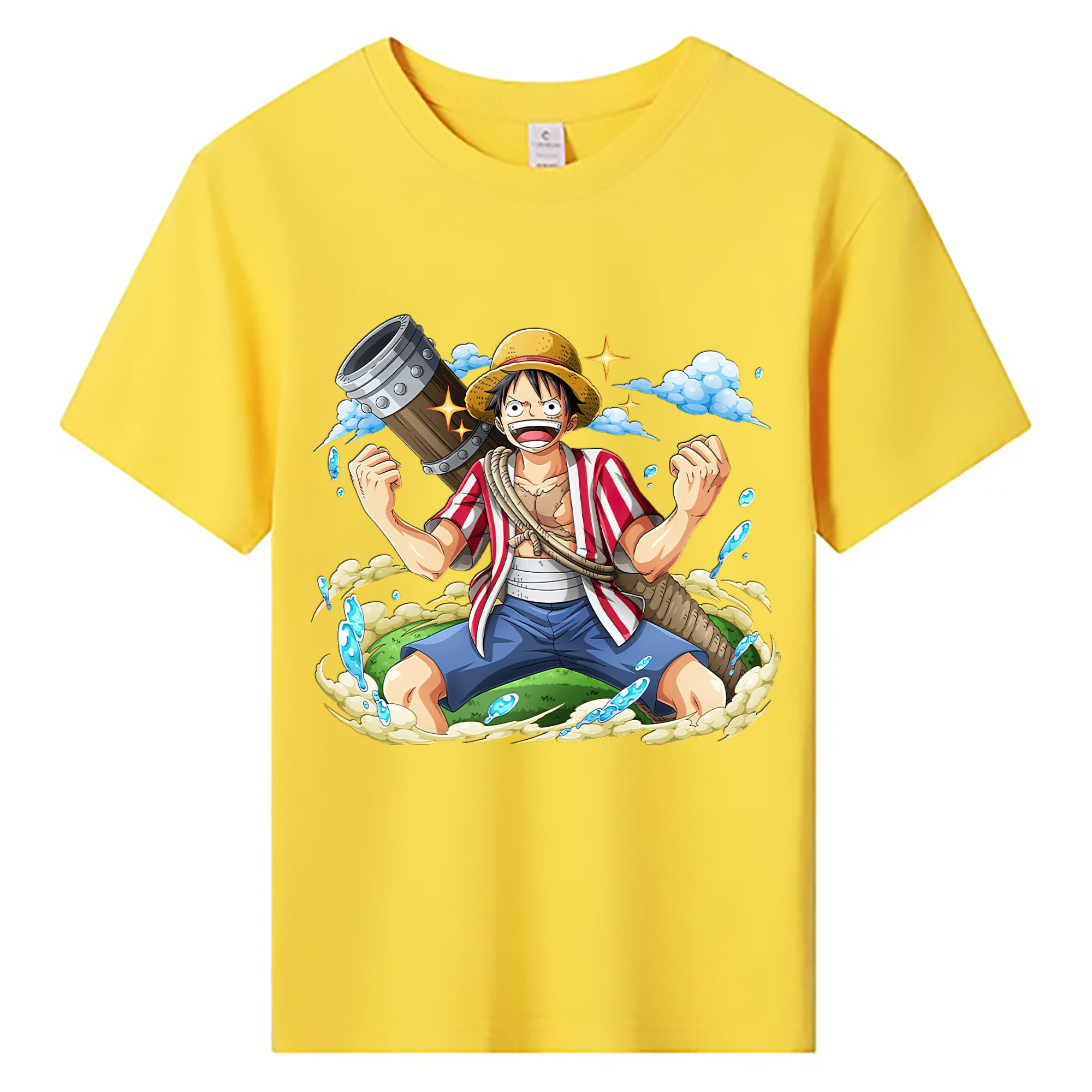 ワンピース モンキー・D・ルフィ ONE PIECE Monkey D. Luffy 綿100％キッズTシャツ（フロントプリント）