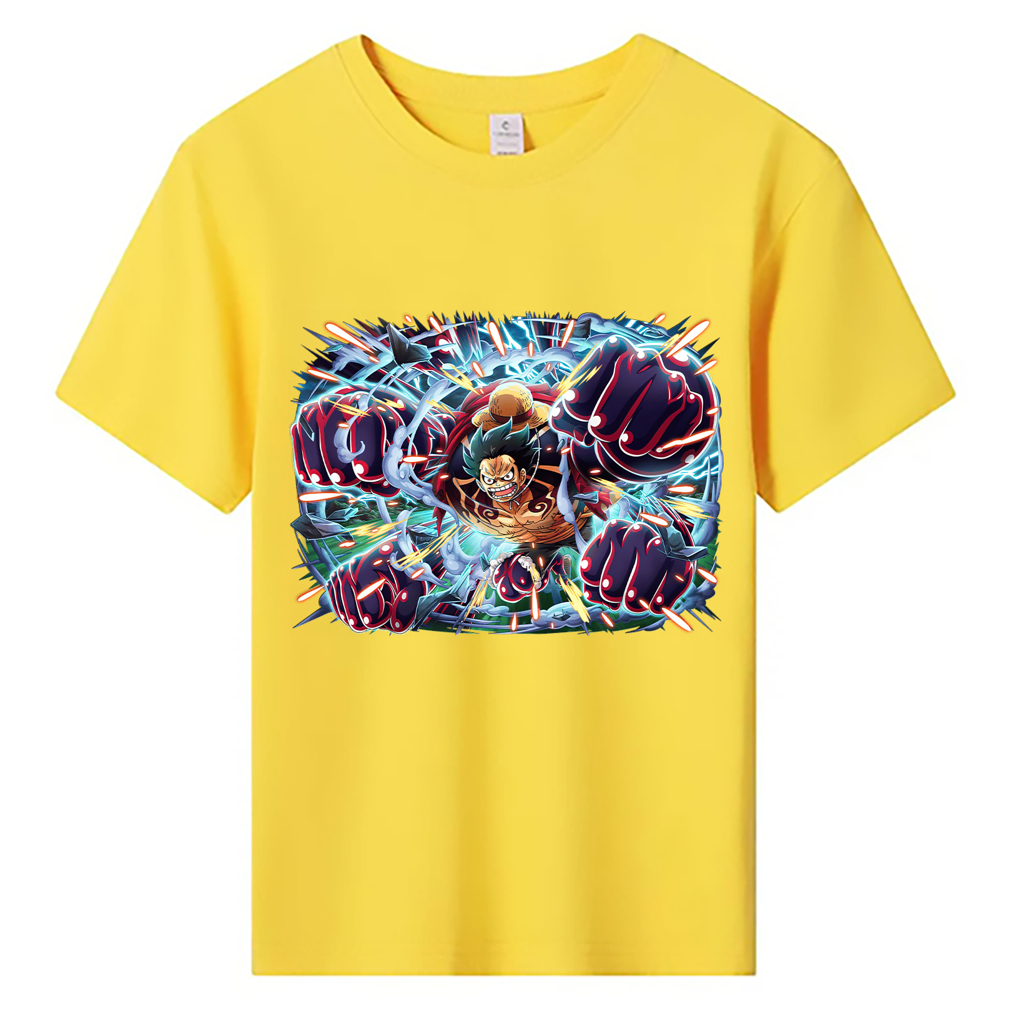 ワンピース モンキー・D・ルフィ ONE PIECE Monkey D. Luffy 綿100％キッズTシャツ（フロントプリント）