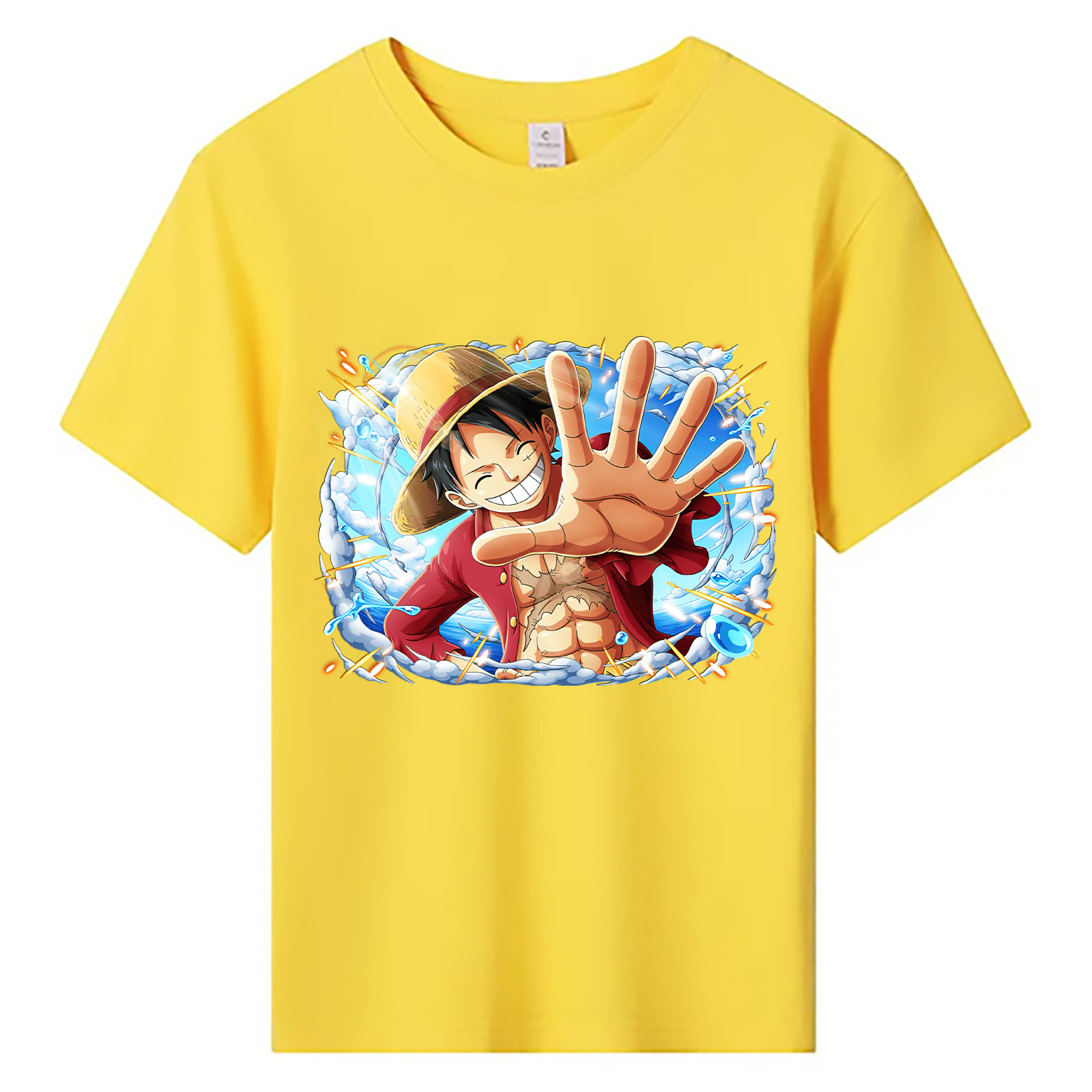 ワンピース モンキー・D・ルフィ ONE PIECE Monkey D. Luffy 綿100％キッズTシャツ（フロントプリント）