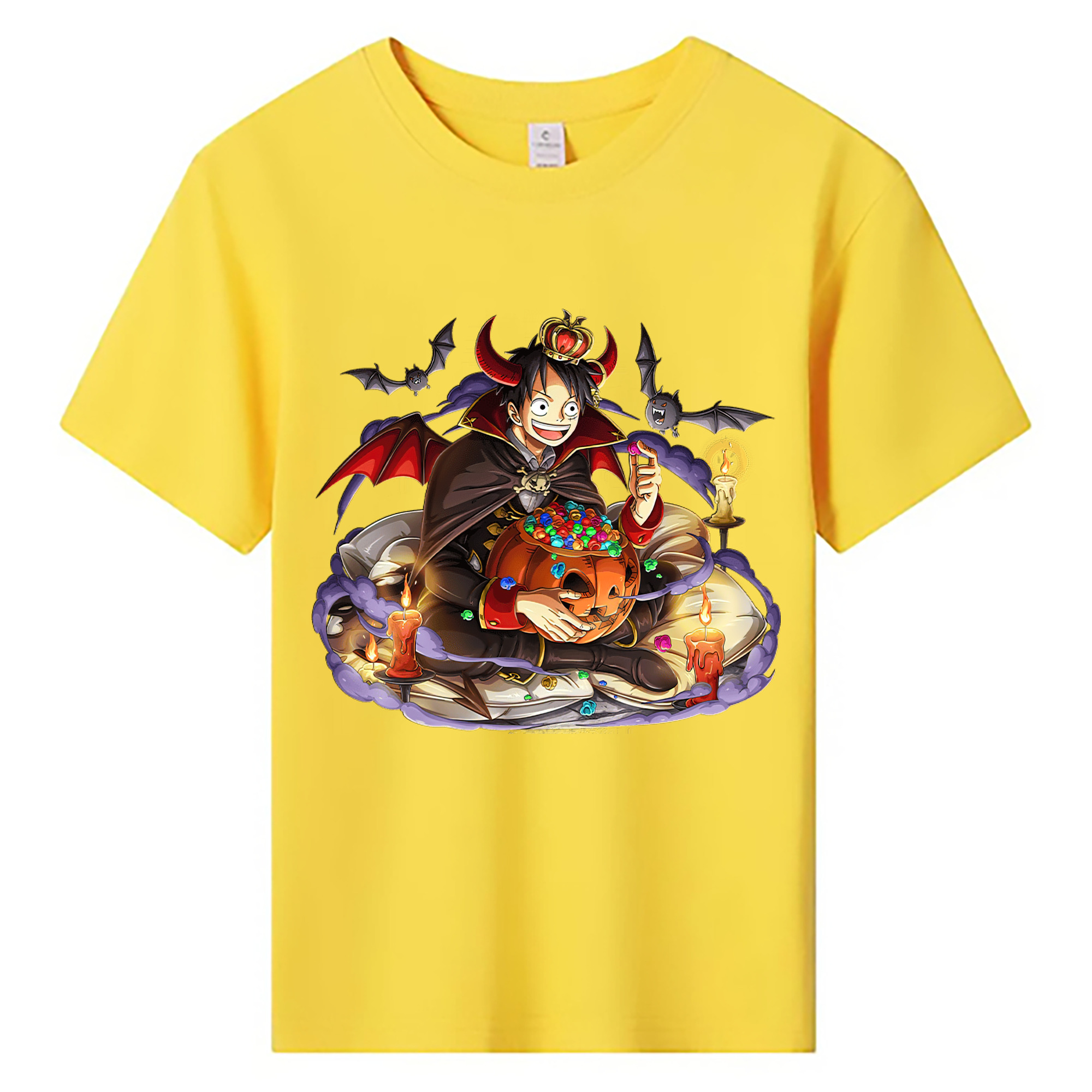 ワンピース モンキー・D・ルフィ ONE PIECE Monkey D. Luffy 綿100％キッズTシャツ（フロントプリント）