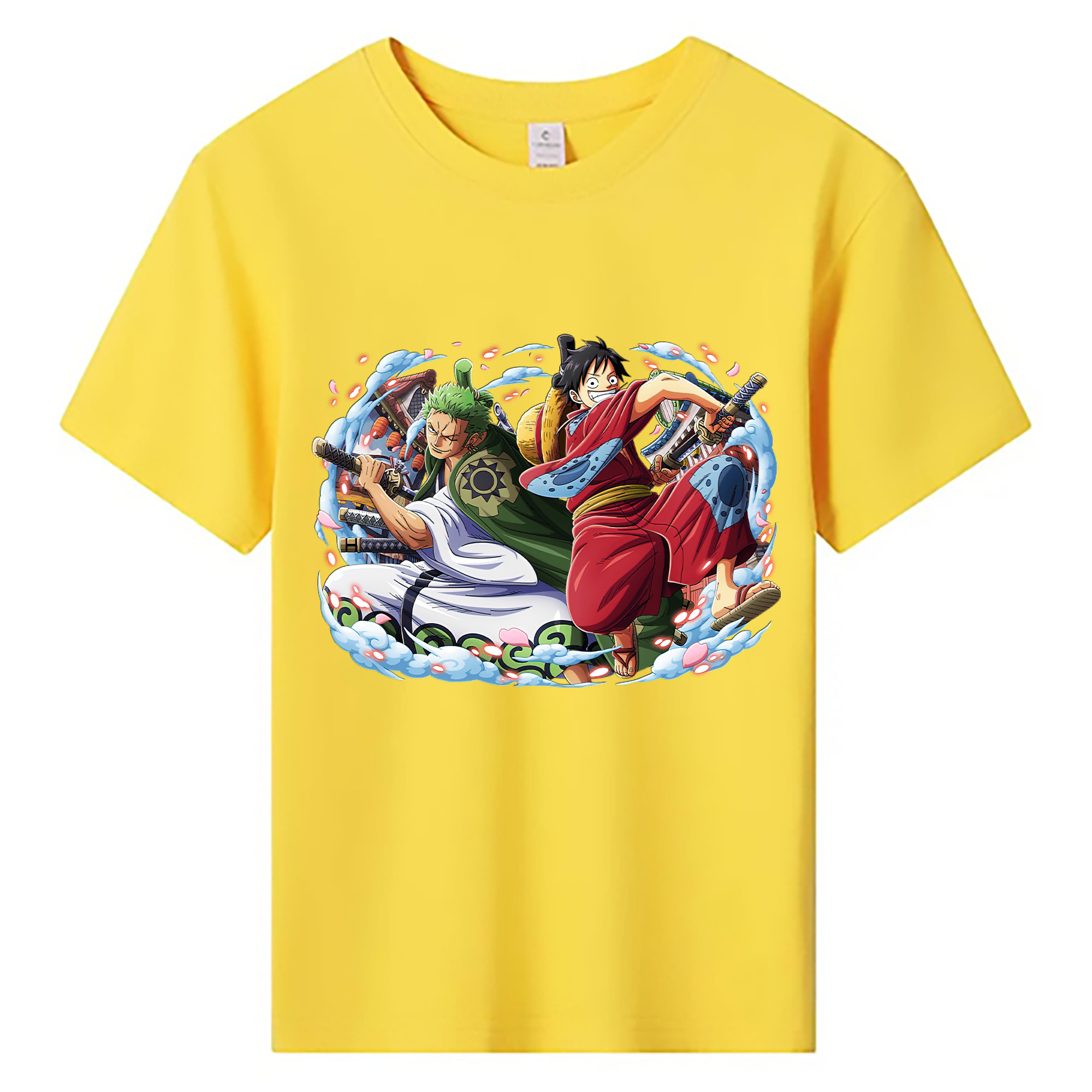 ワンピース モンキー・D・ルフィ ONE PIECE Monkey D. Luffy 綿100％キッズTシャツ（フロントプリント）