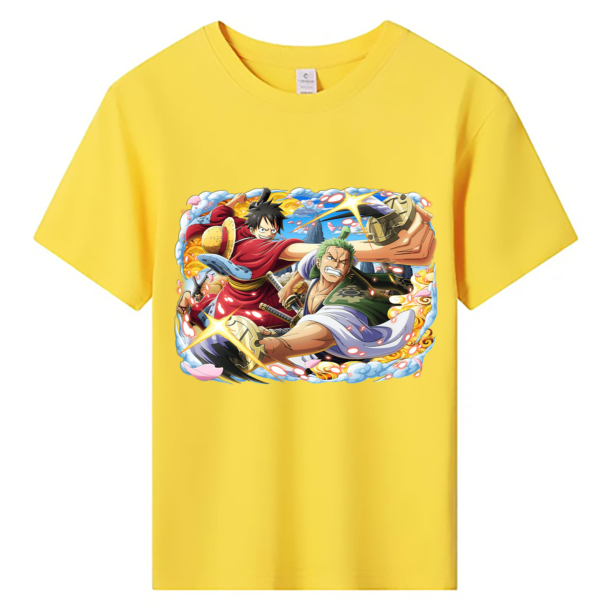 ワンピース モンキー・D・ルフィ ONE PIECE Monkey D. Luffy 綿100％キッズTシャツ（フロントプリント）