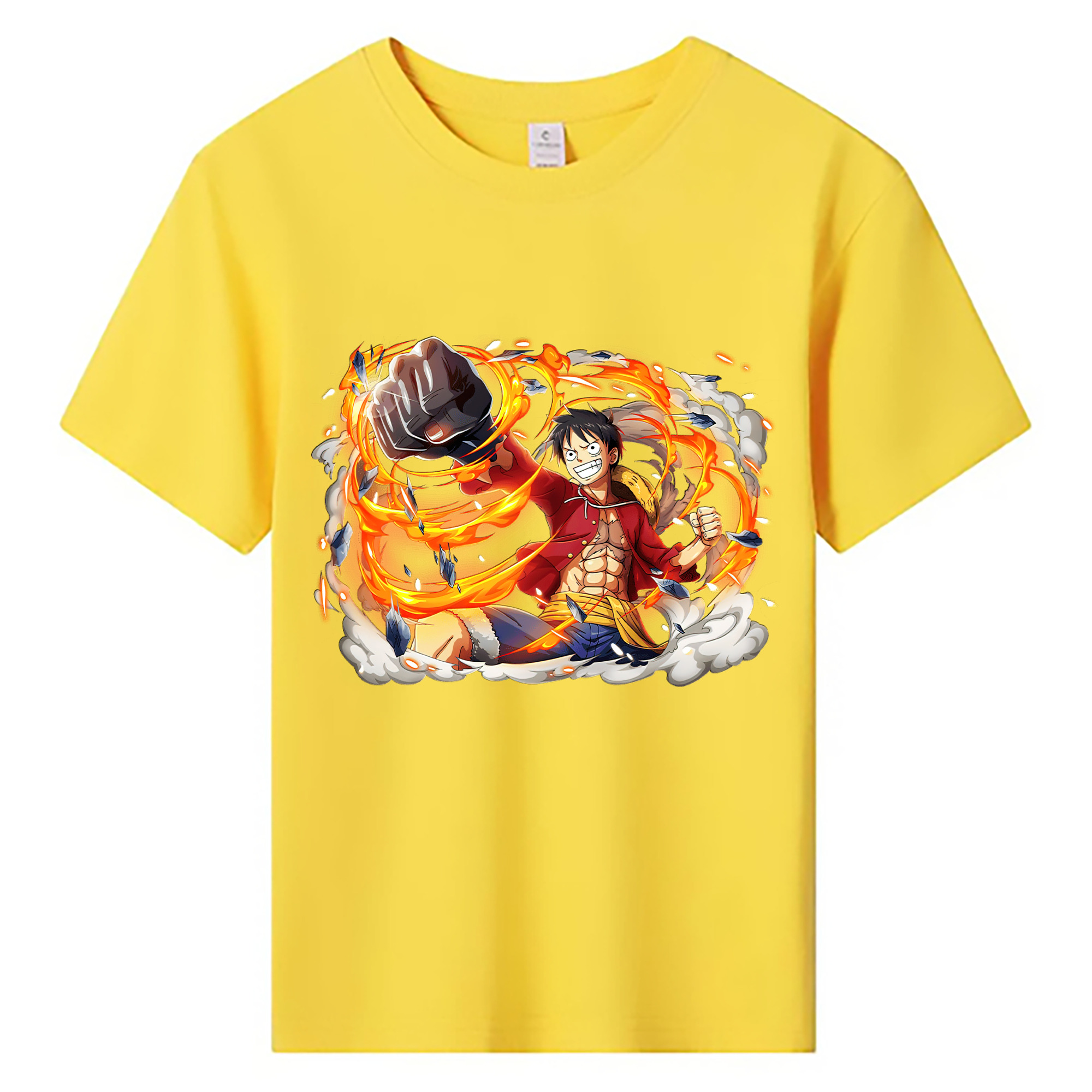 ワンピース モンキー・D・ルフィ ONE PIECE Monkey D. Luffy 綿100％キッズTシャツ（フロントプリント）