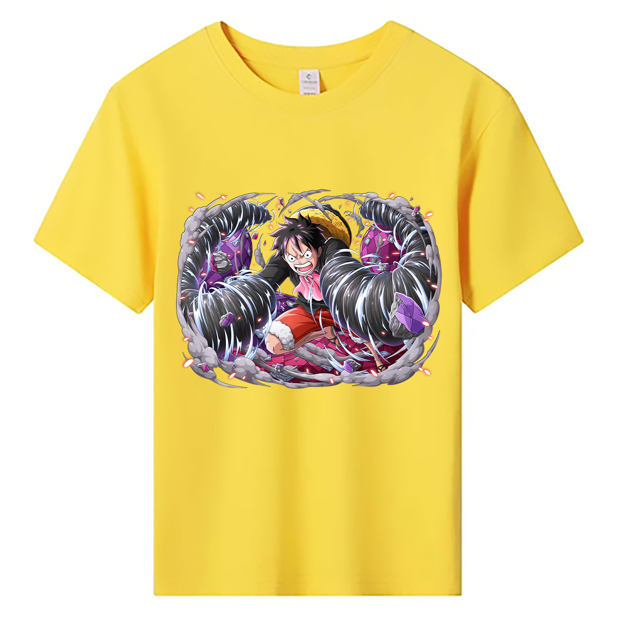ワンピース モンキー・D・ルフィ ONE PIECE Monkey D. Luffy 綿100％キッズTシャツ（フロントプリント）