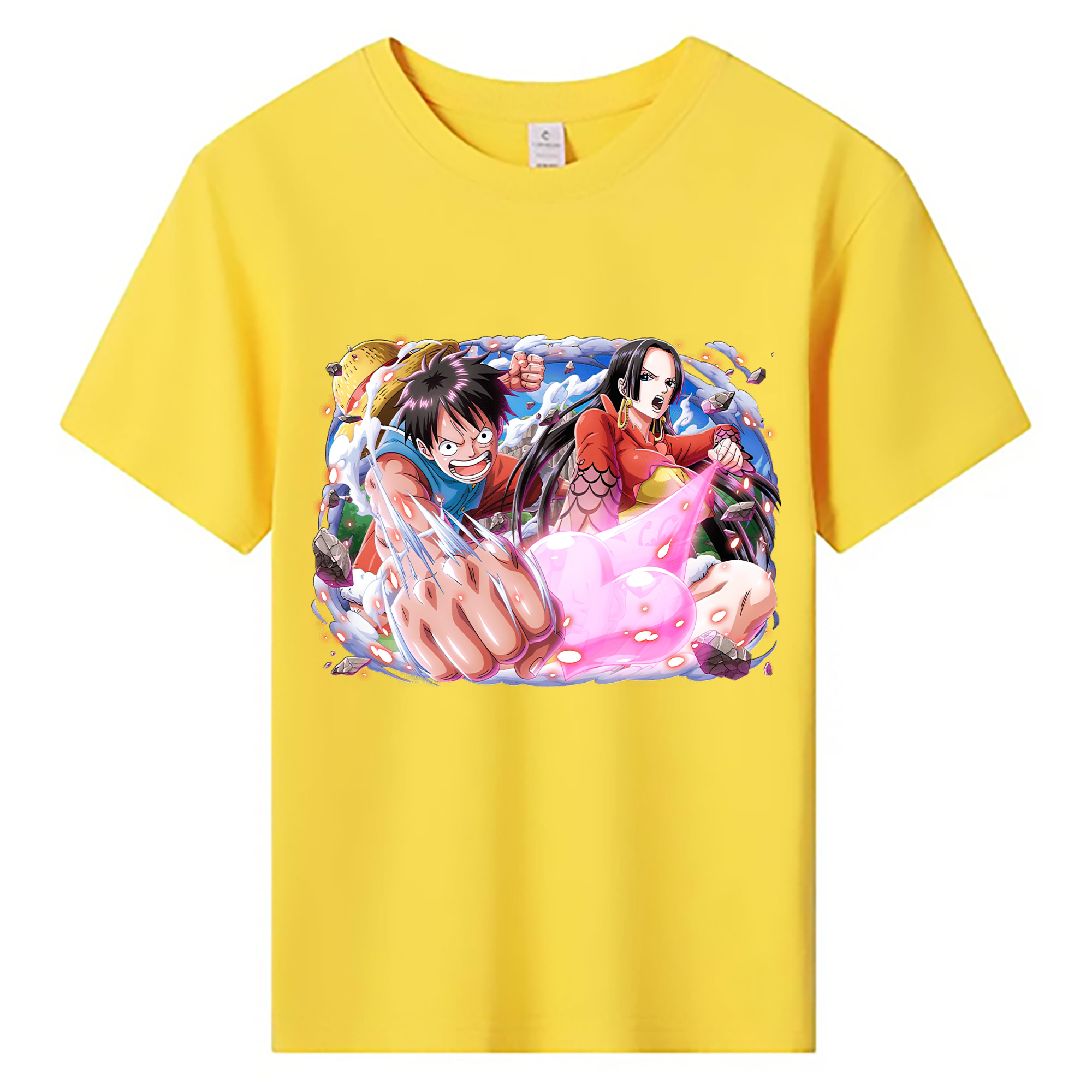 ワンピース モンキー・D・ルフィ ONE PIECE Monkey D. Luffy 綿100％キッズTシャツ（フロントプリント）
