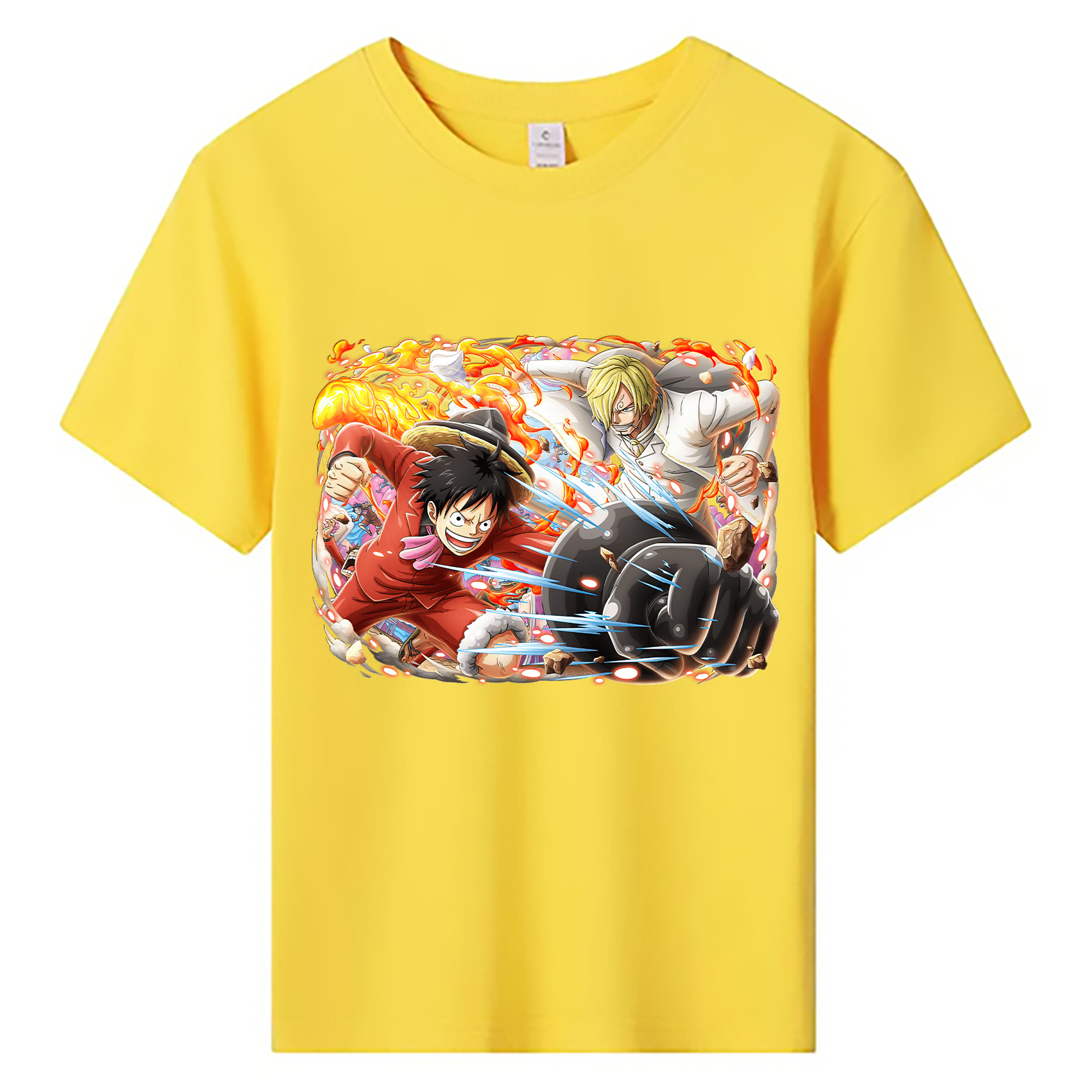 ワンピース モンキー・D・ルフィ ONE PIECE Monkey D. Luffy 綿100％キッズTシャツ（フロントプリント）