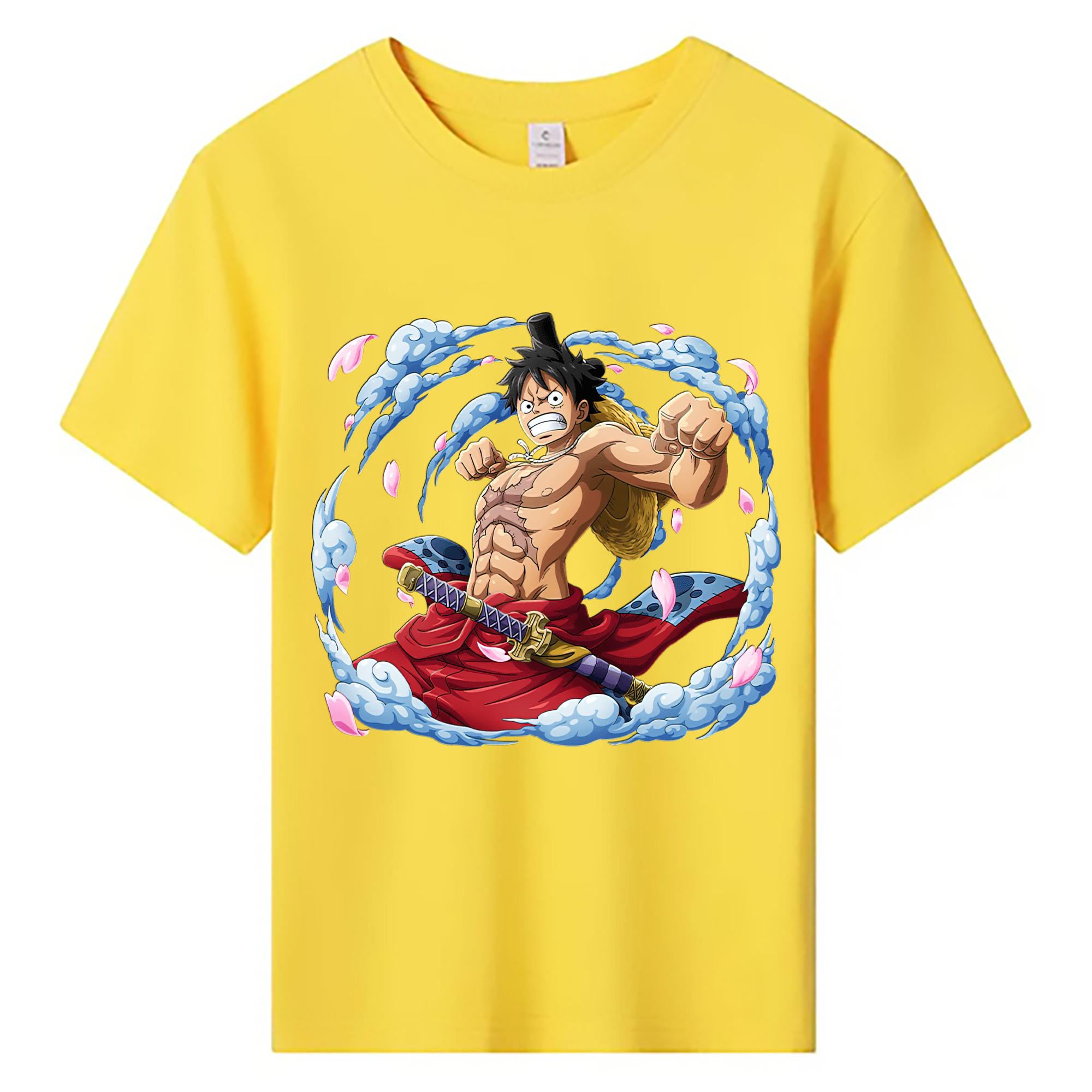 ワンピース モンキー・D・ルフィ ONE PIECE Monkey D. Luffy 綿100％キッズTシャツ（フロントプリント）